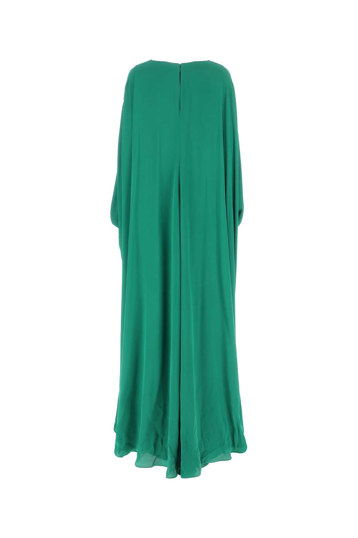 Valentino Grass Green Crepe Long Dress In Anticgreen