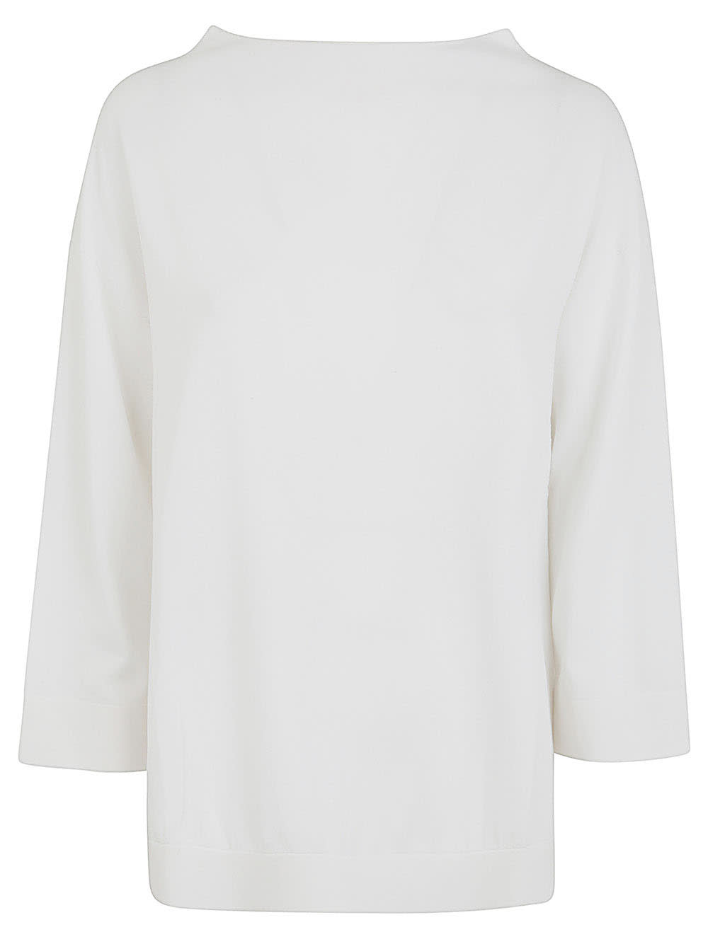 Shop Liviana Conti 3/4 Sleeves Sweater In White Horn
