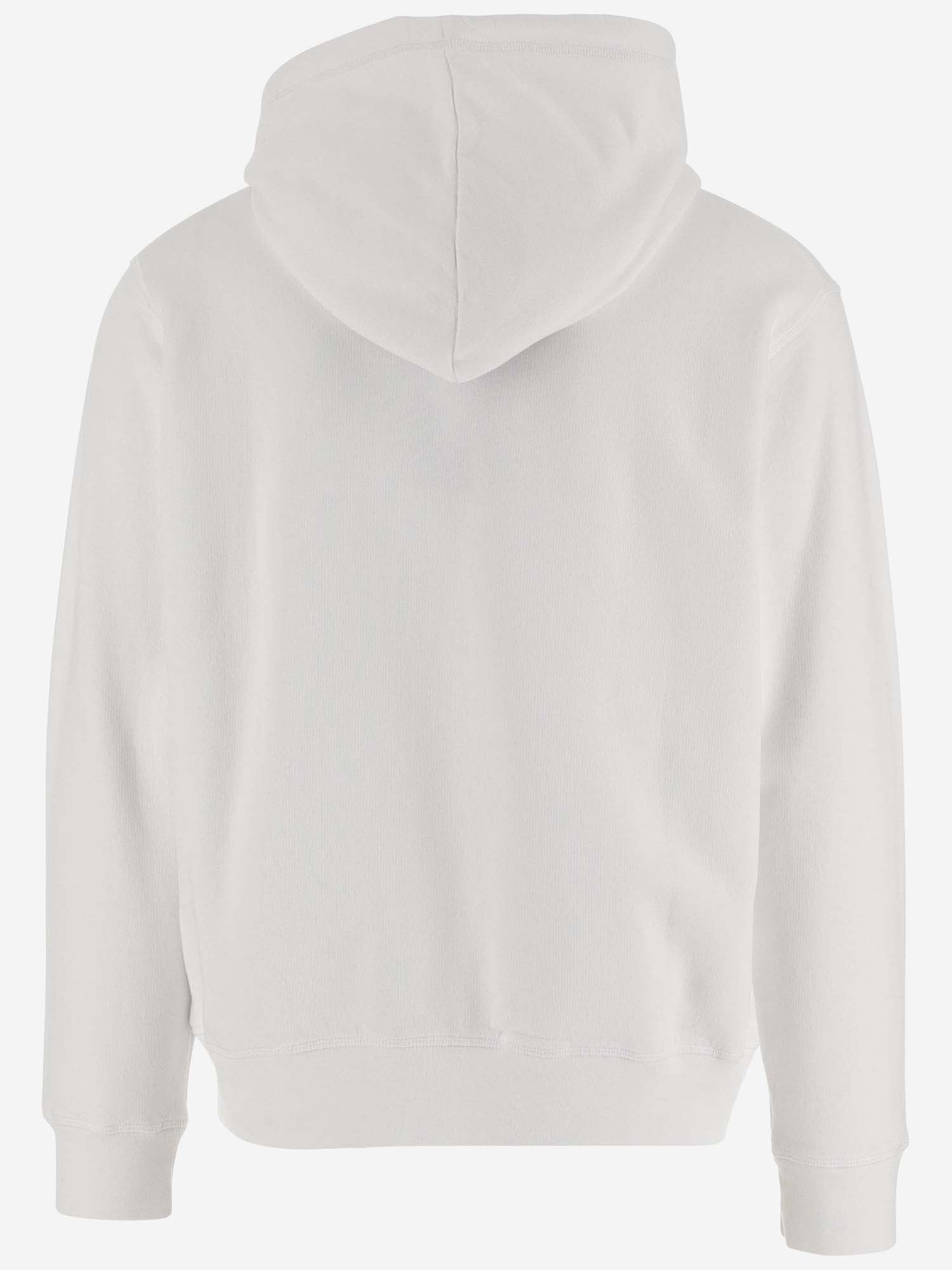 Shop Dsquared2 Logo Cotton Hoodie In White