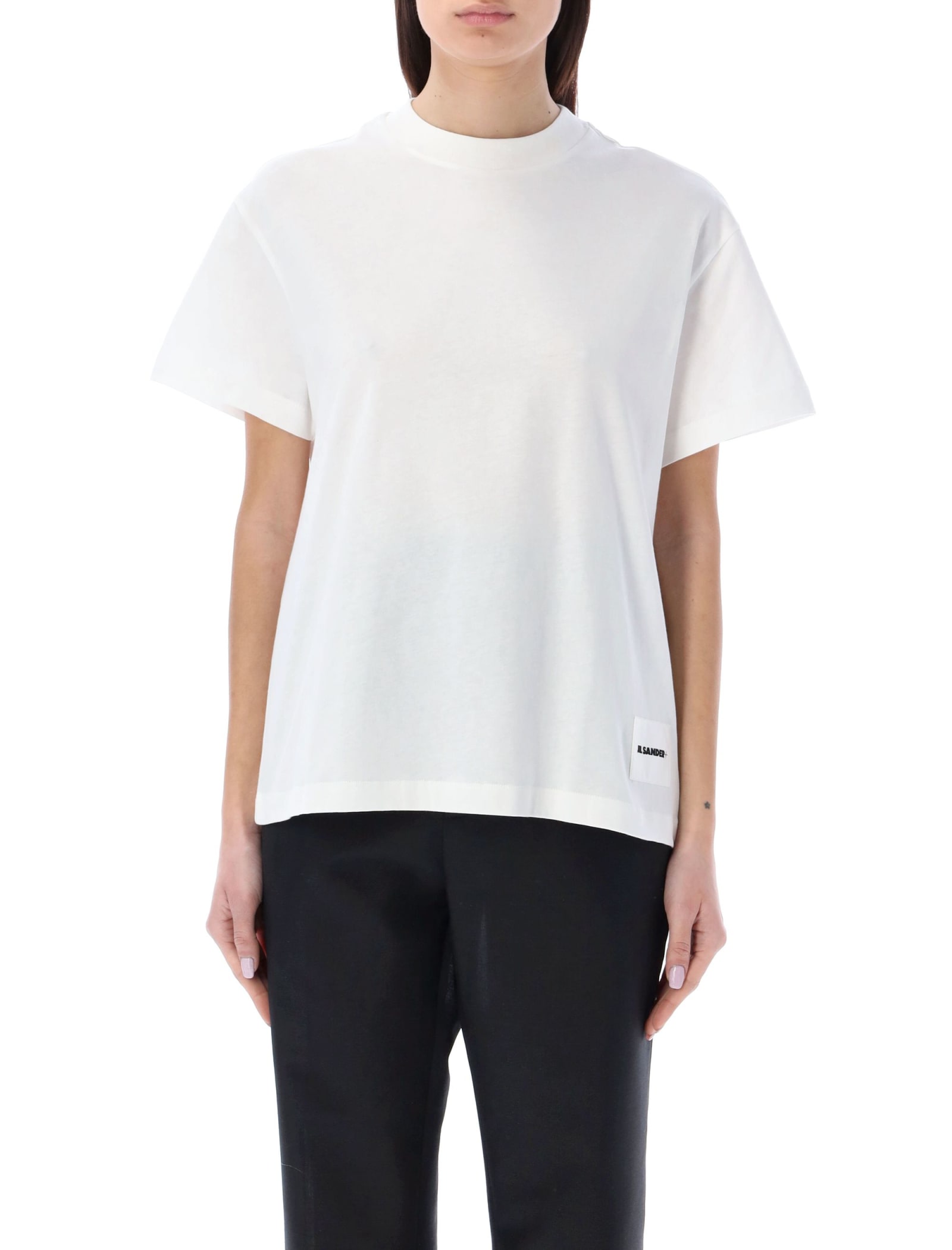 Shop Jil Sander Organic Cotton 3 Pack T-shirt In White