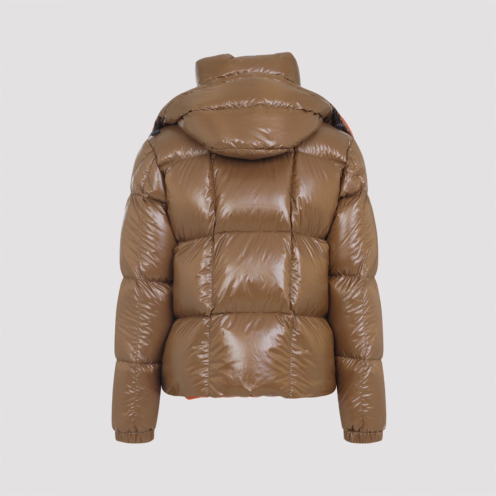 Moncler Parana Hooded Cropped Down Jacket In Brown