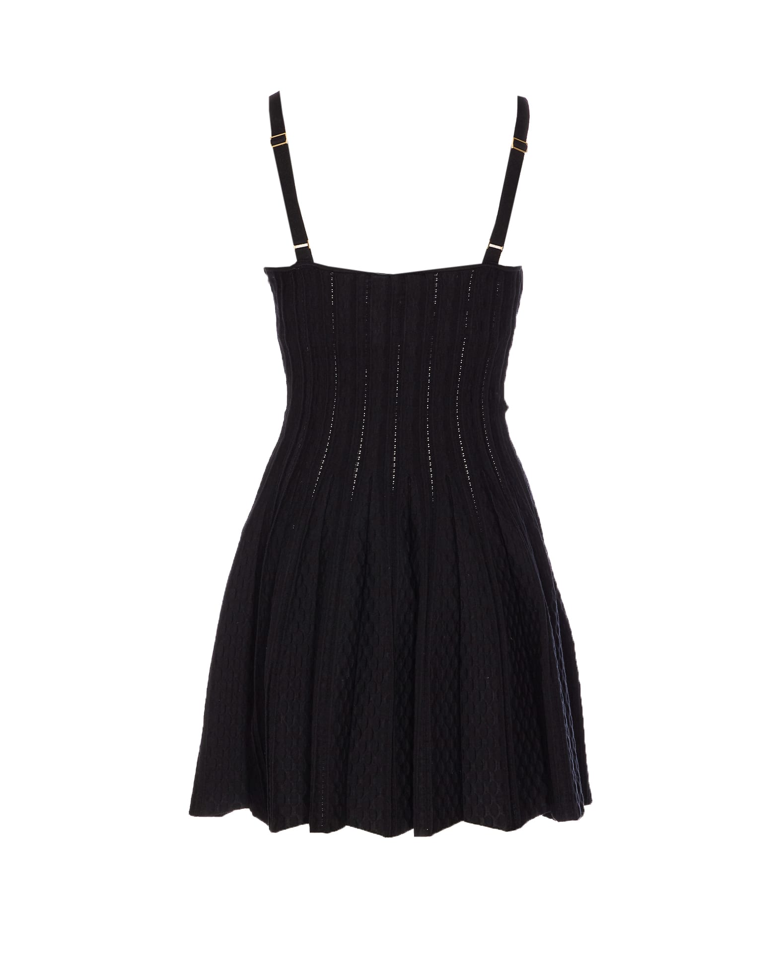 Elisabetta Franchi Heart Neck Backless Pleated Gown Dress In Black