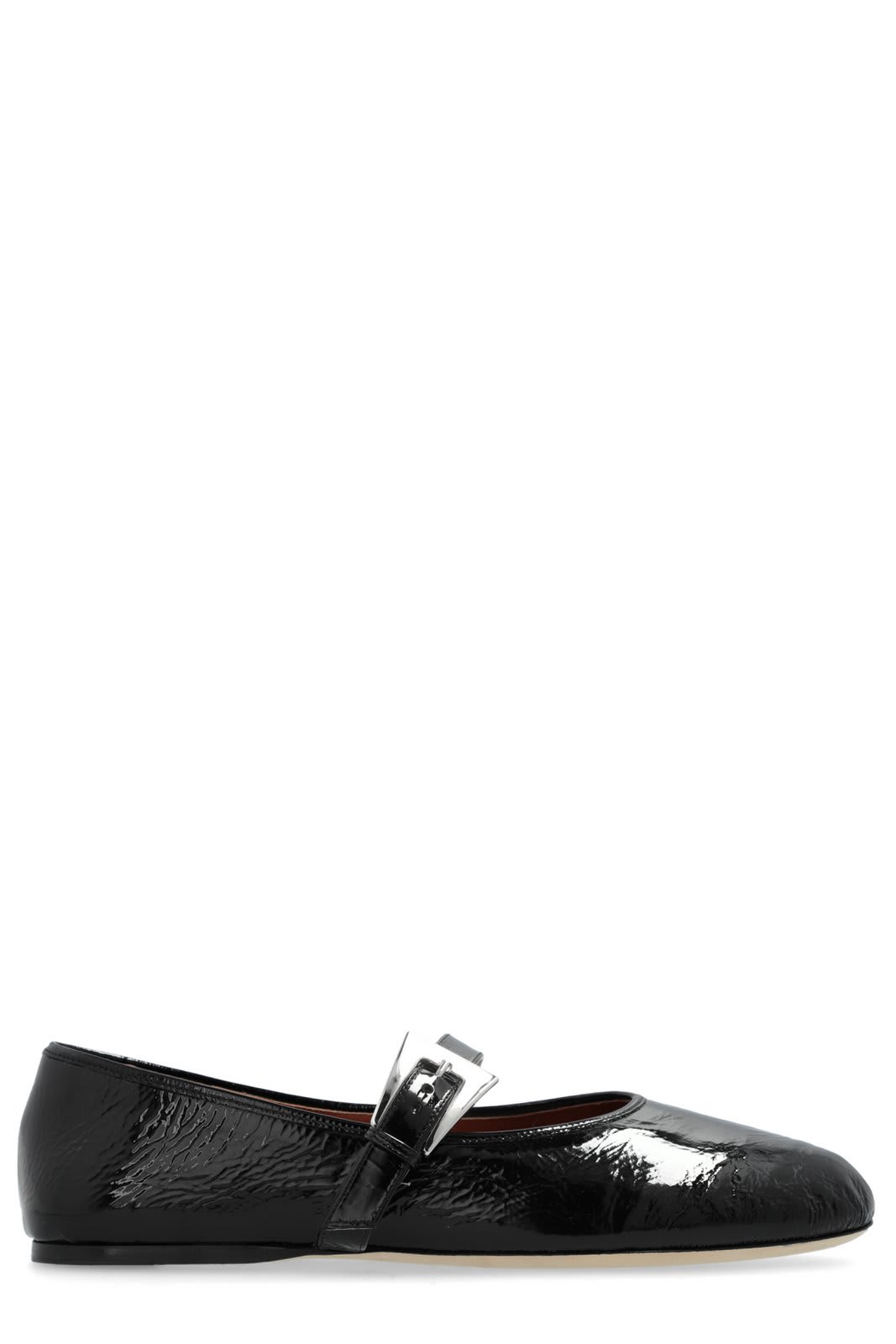 Shop Paris Texas Sveva Patent Buckle Ballet Flat Shoes