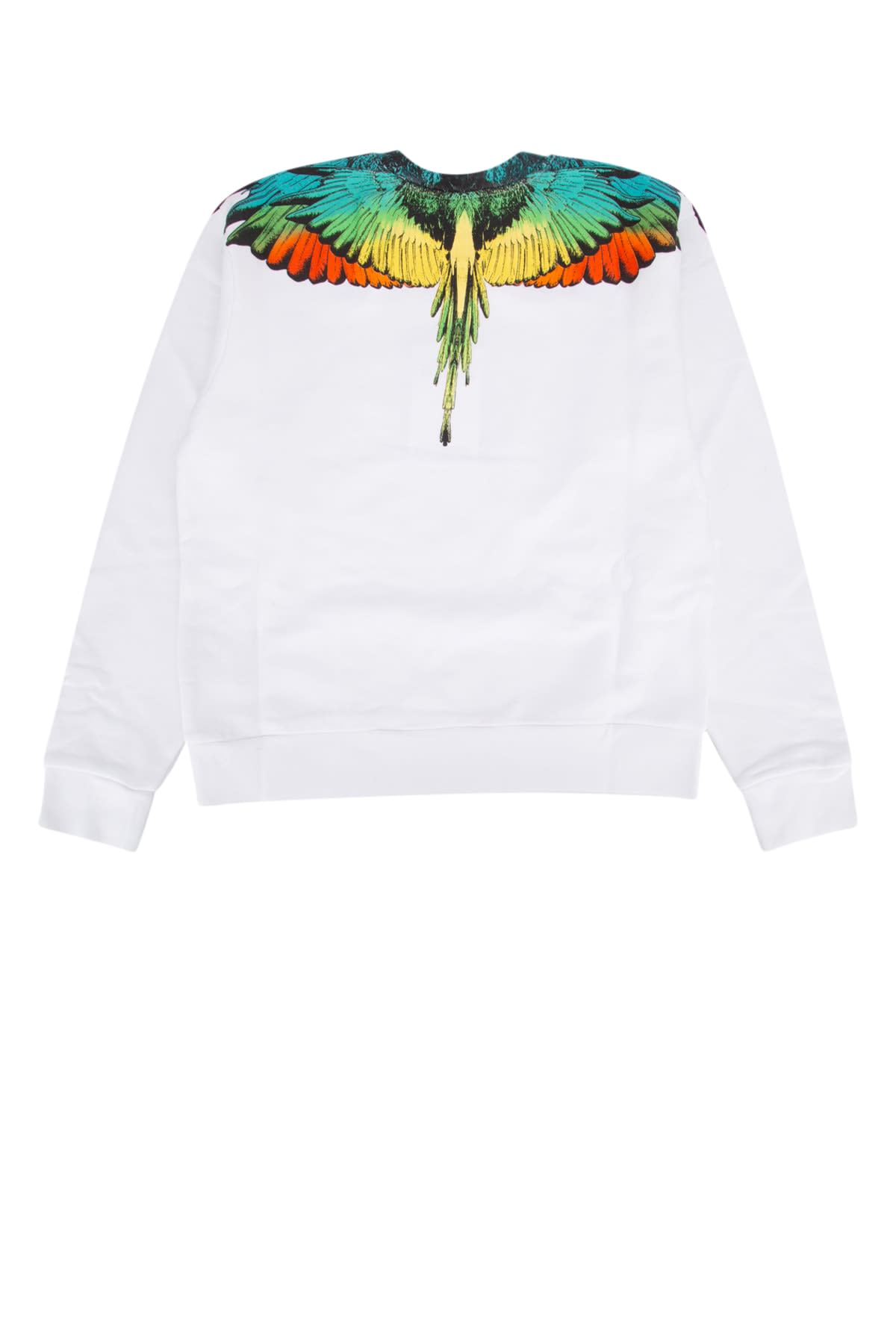 Marcelo Burlon County Of Milan Feathers-print Cotton Sweatshirt In Whitemultic