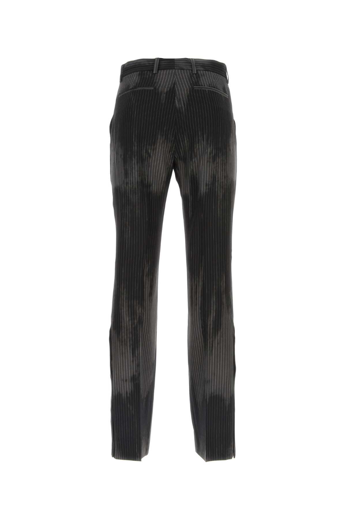 Amiri Embroidered Wool Blend Trouser In Black