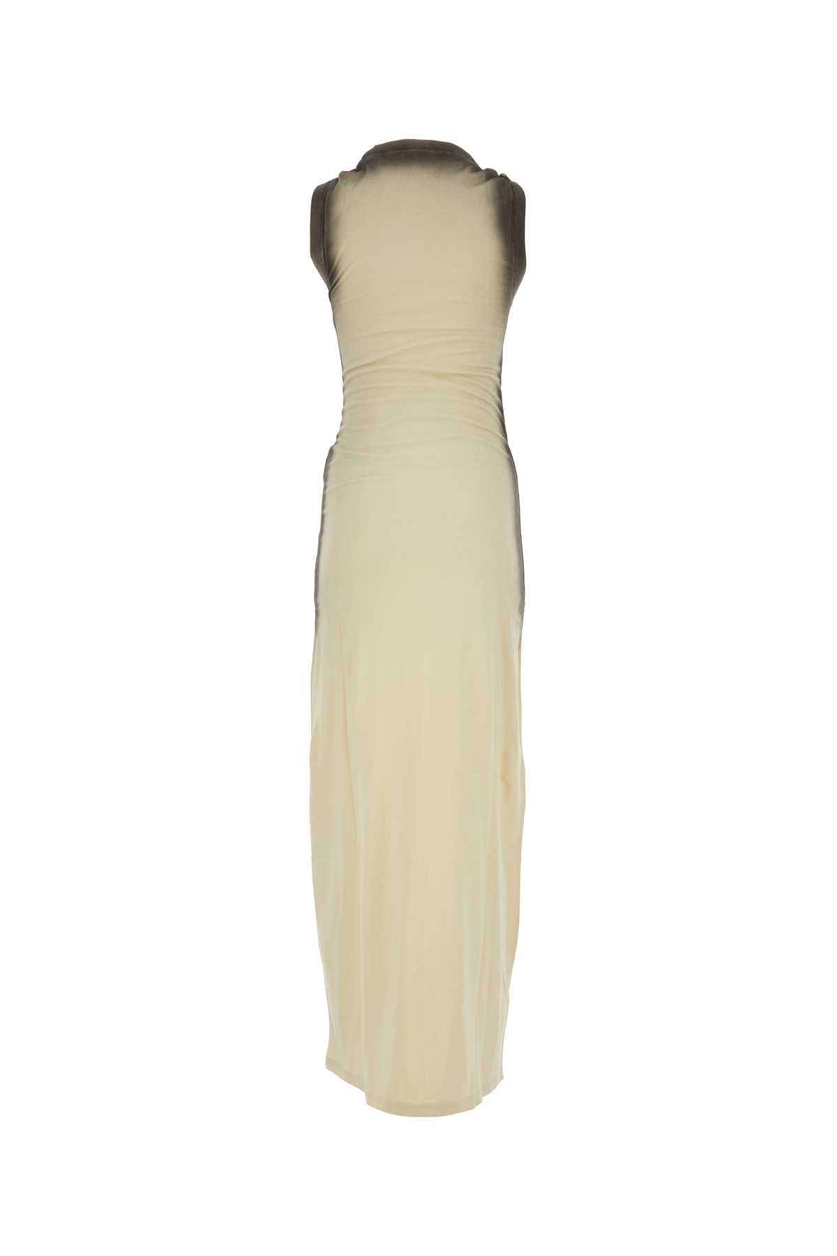 Shop Y/project Cream Cotton Dress In Beige Spray