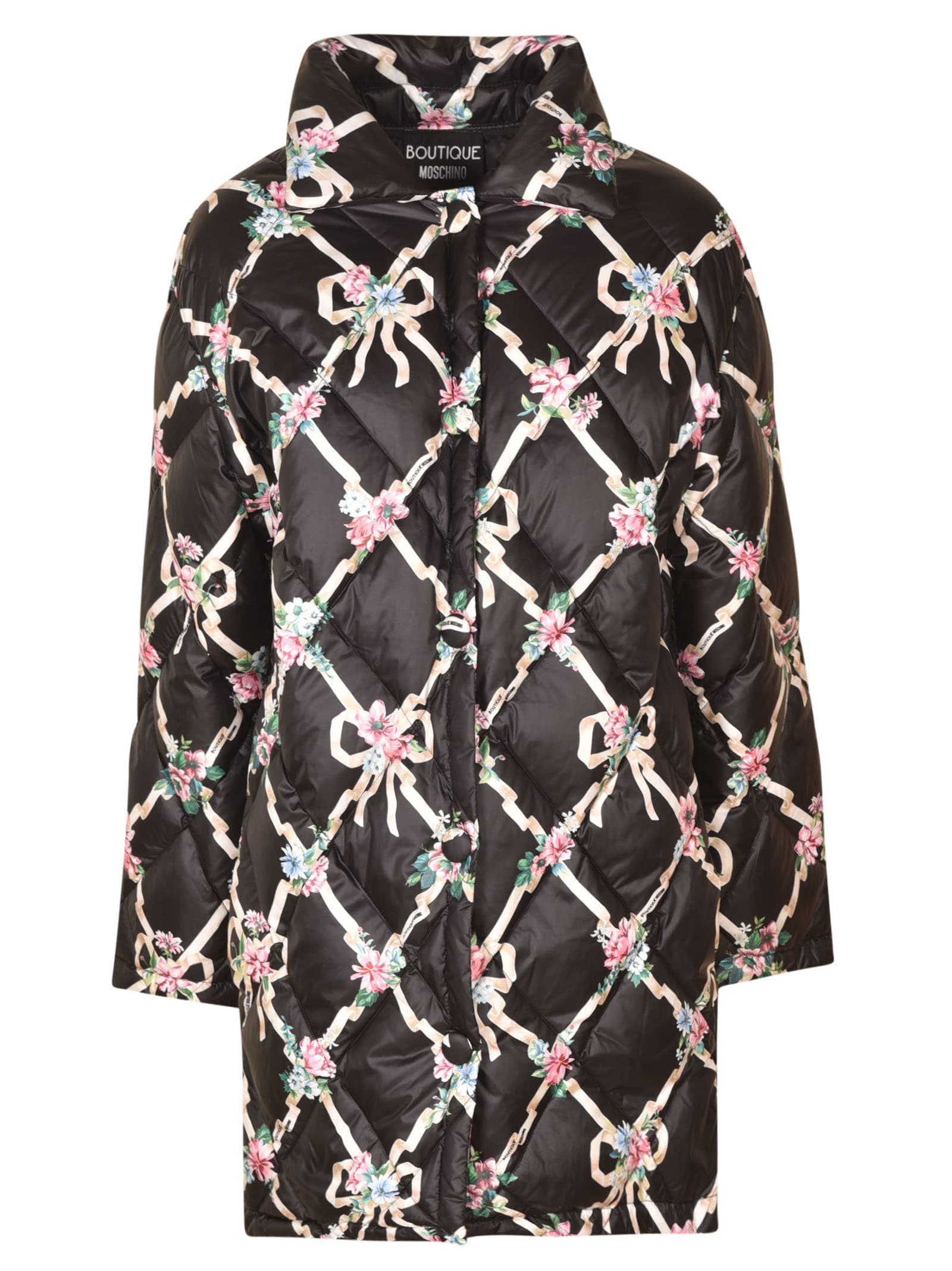 Moschino Floral Print Quilted Coat