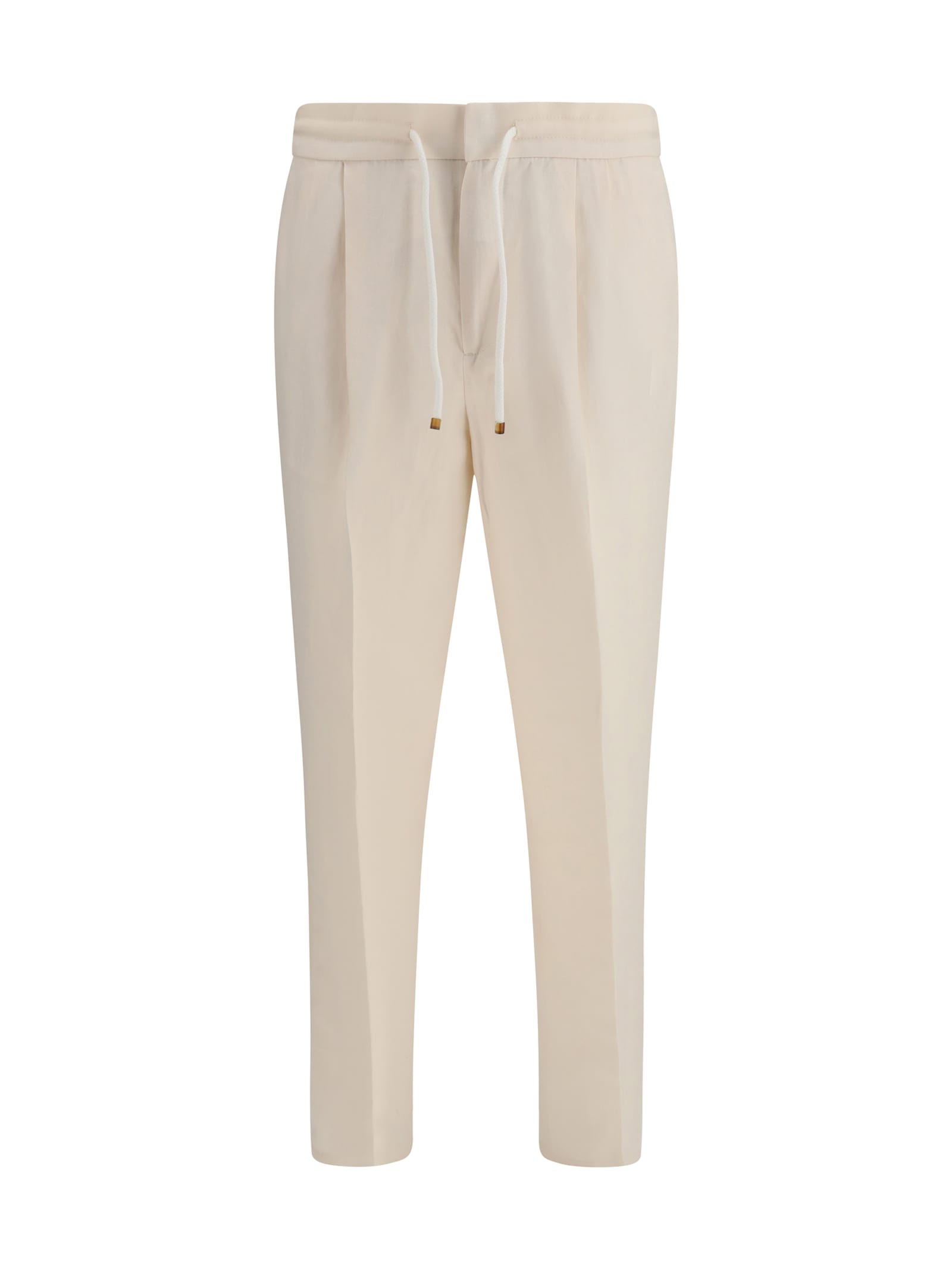 Brunello Cucinelli Linen Pants In Neutral