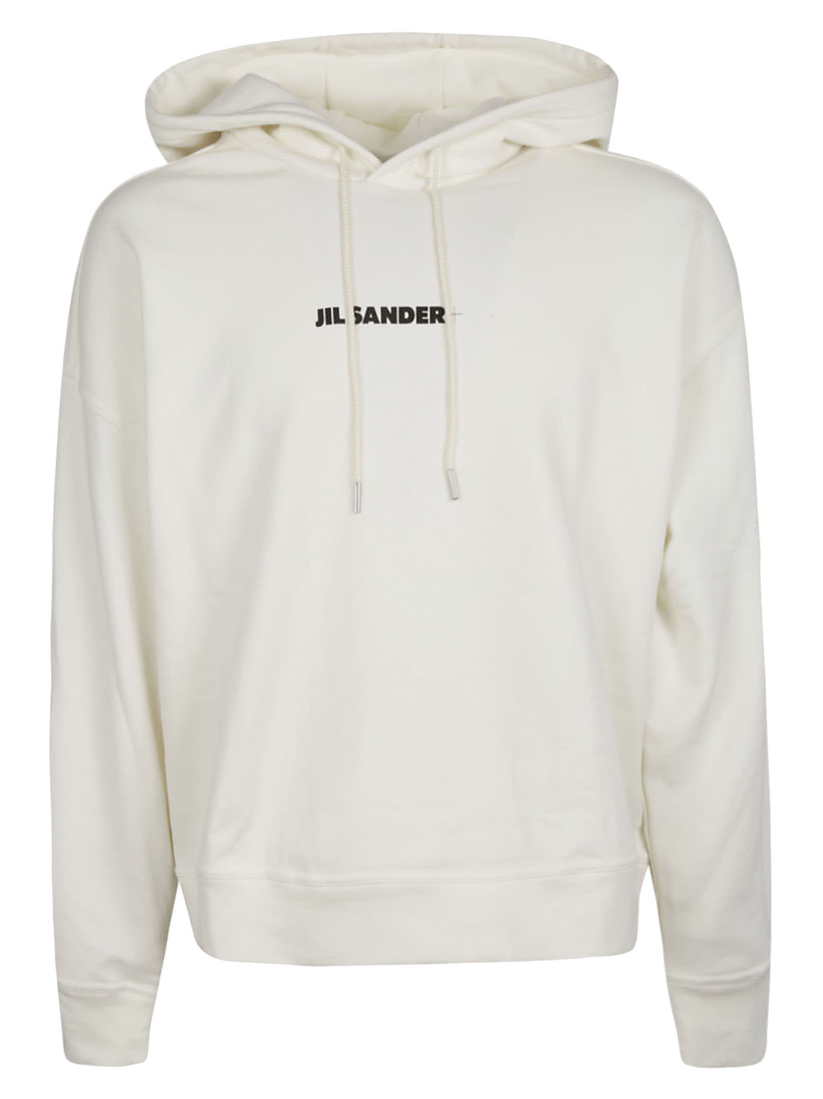 Jil Sander Regular Logo Print Hooded Sweatshirt
