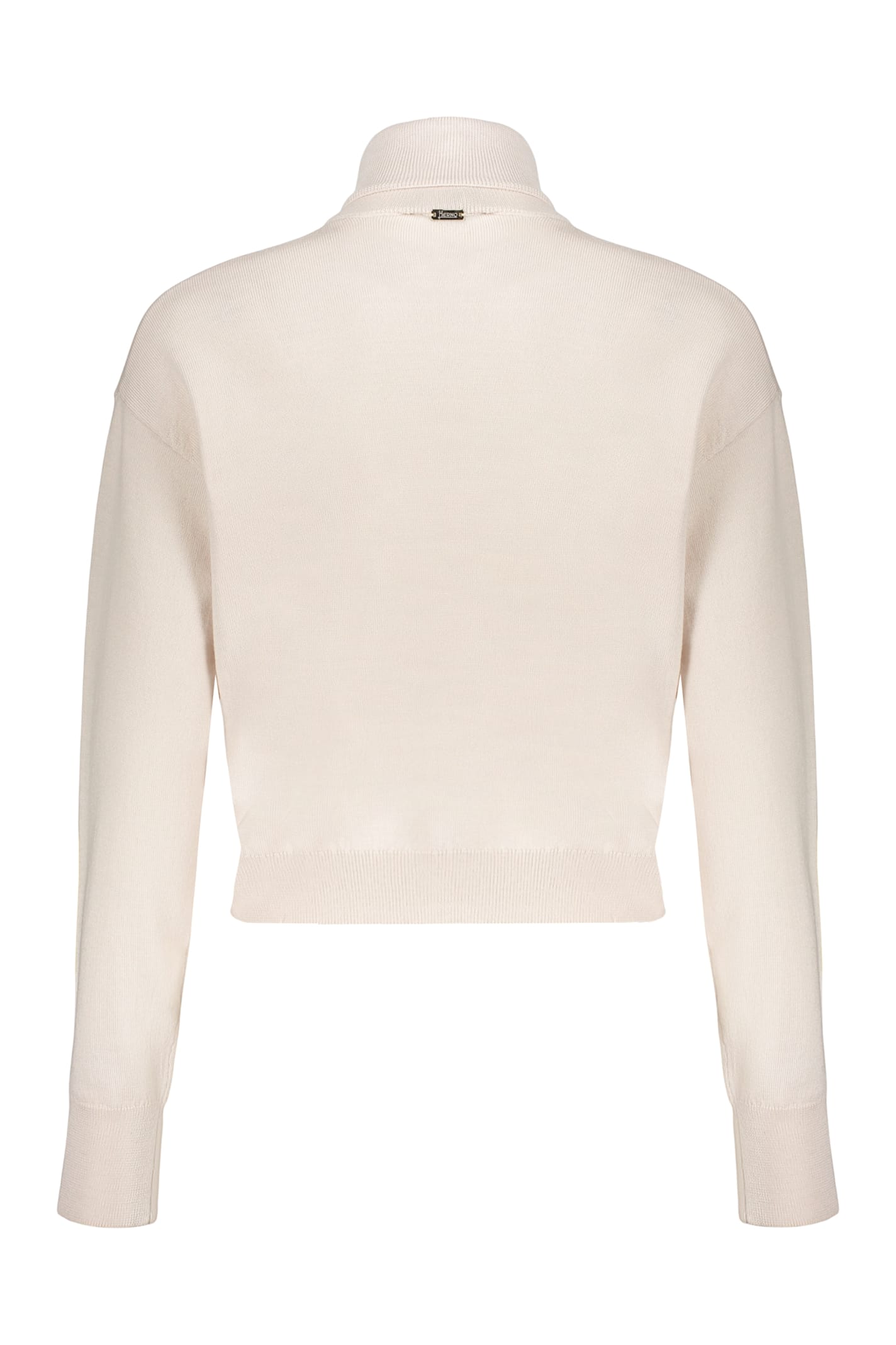 Herno Beige Cropped Sweater With Long Sleeves In Neutral