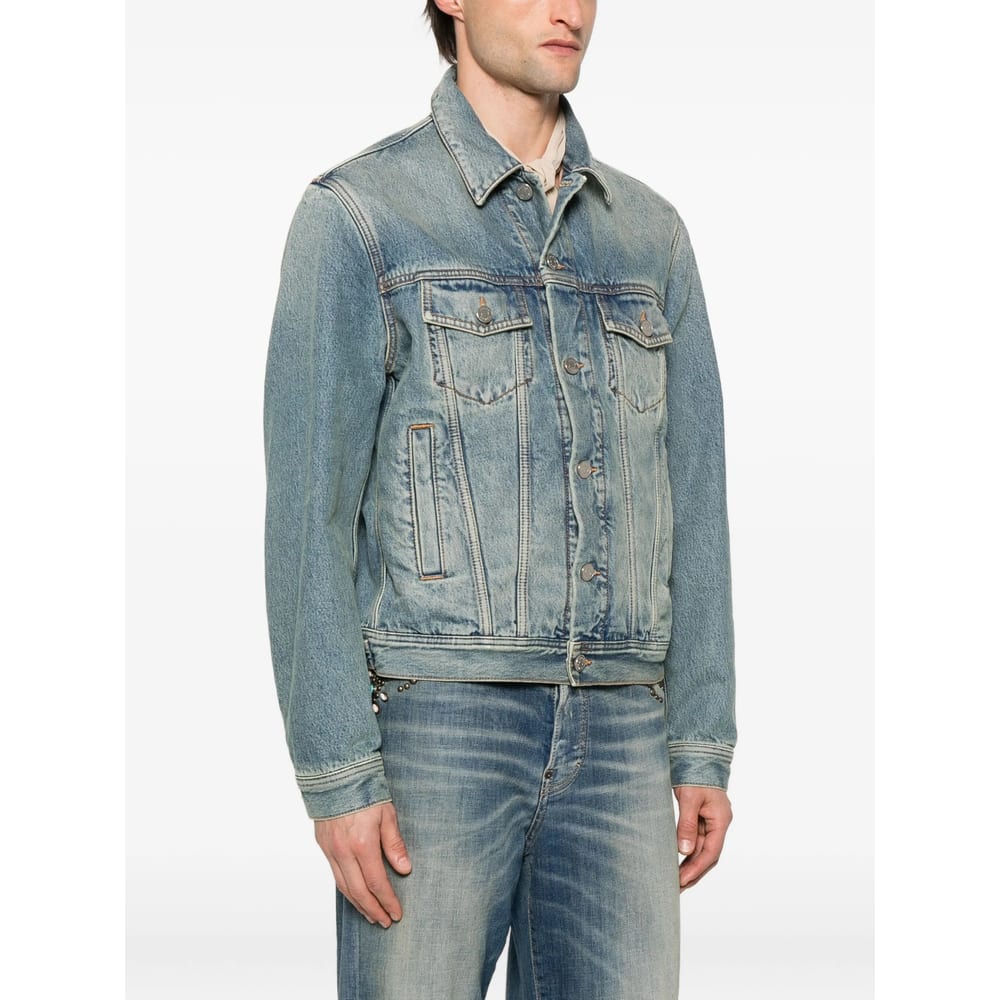Jacob Cohen Buttoned Denim Jacket In Blue