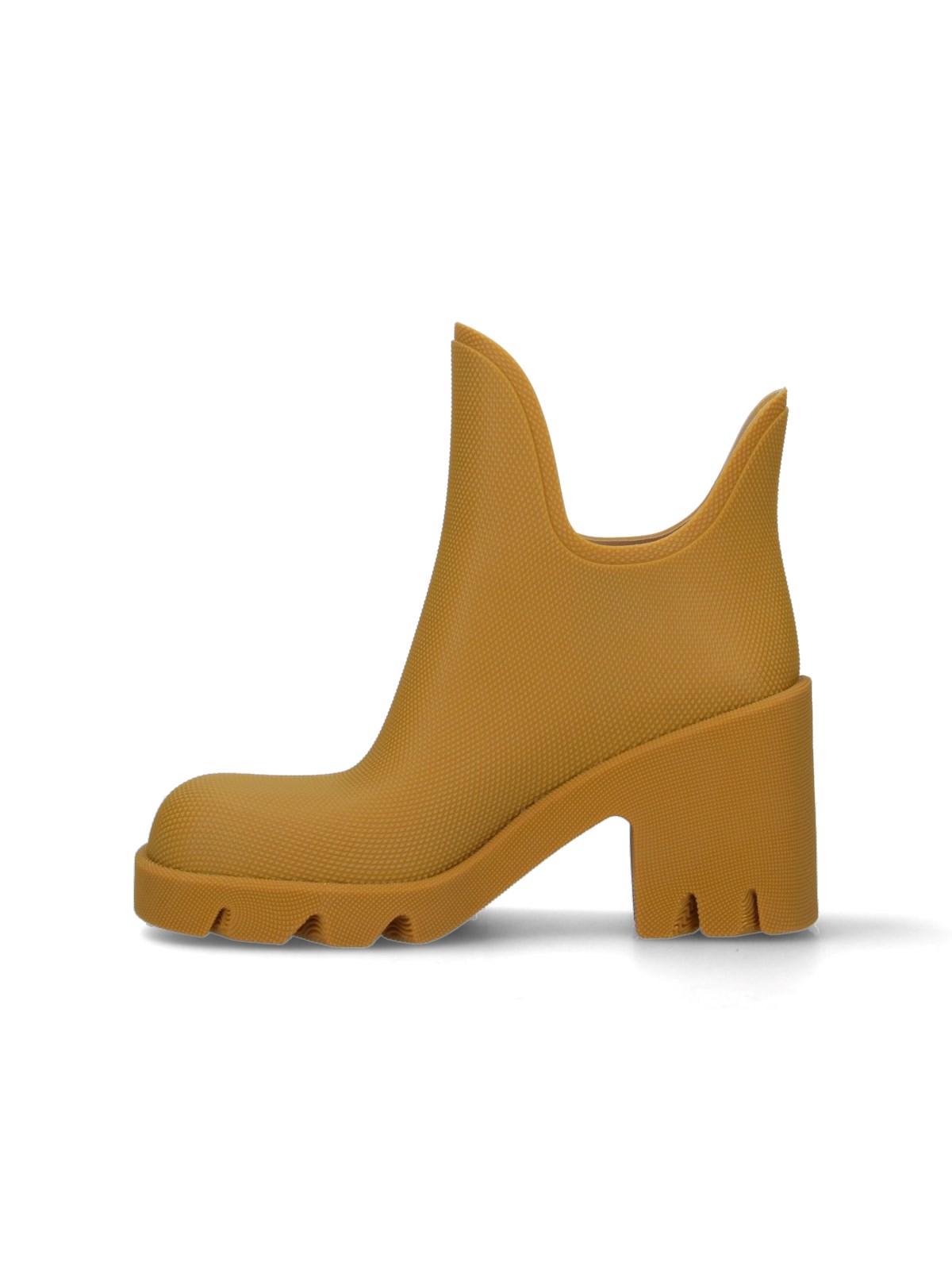 Burberry Woman Ankle Boots Mustard Size 8 Rubber In Beige