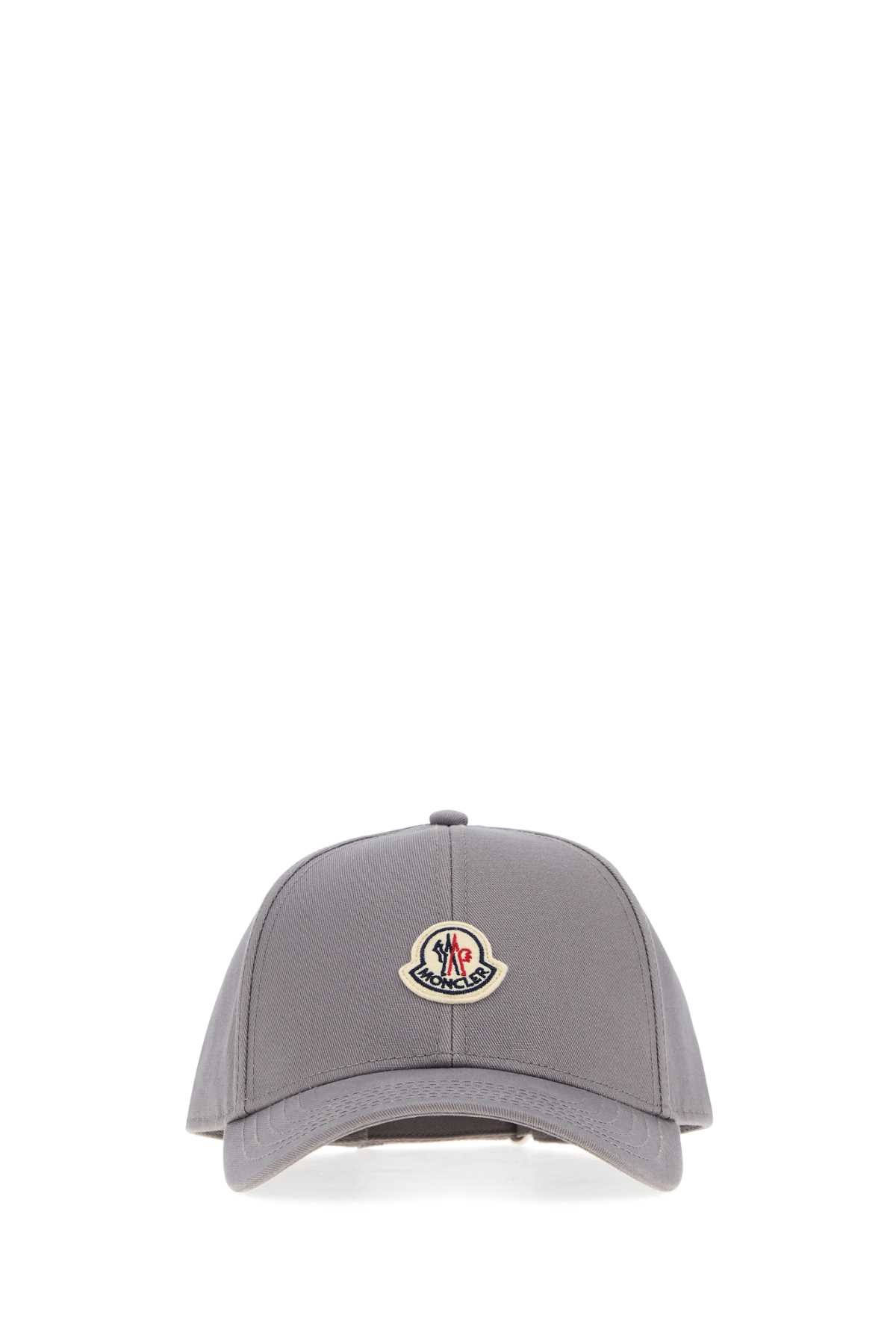 Moncler Grey Solid Logo Baseball Hat In Gray