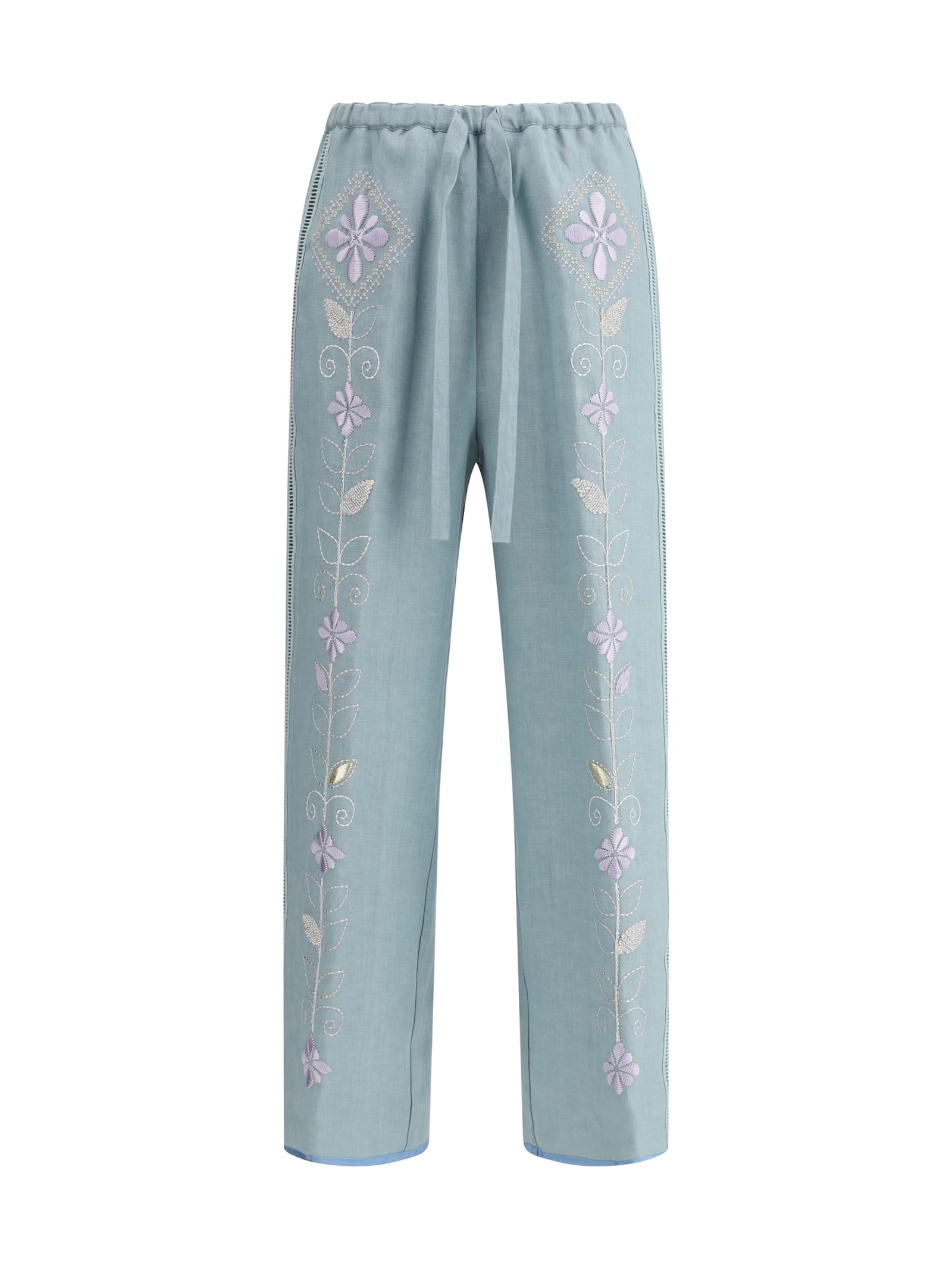 Shop Forte Forte Embroidered Linen Pants