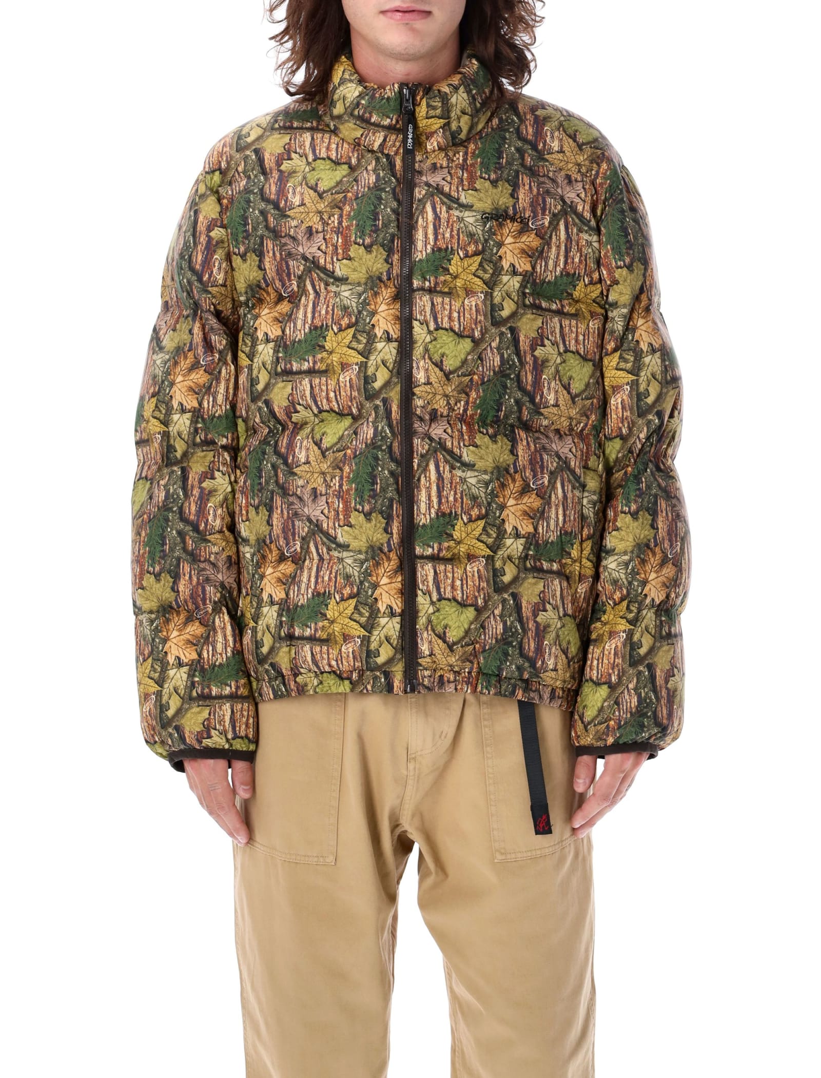 Shop Gramicci Down Puffer Jacket In Leaf Camo
