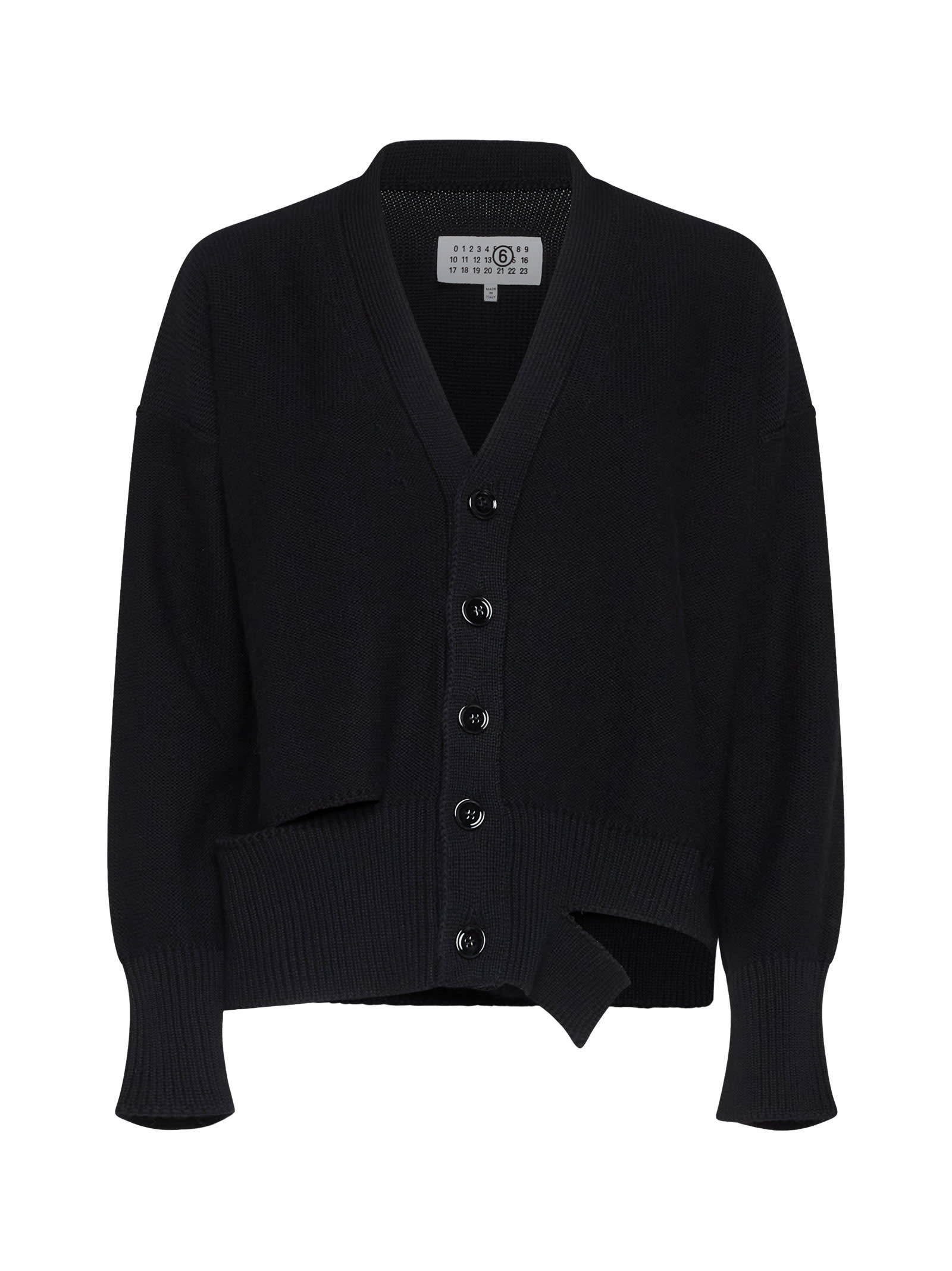 Shop Mm6 Maison Margiela Cardigan In Black