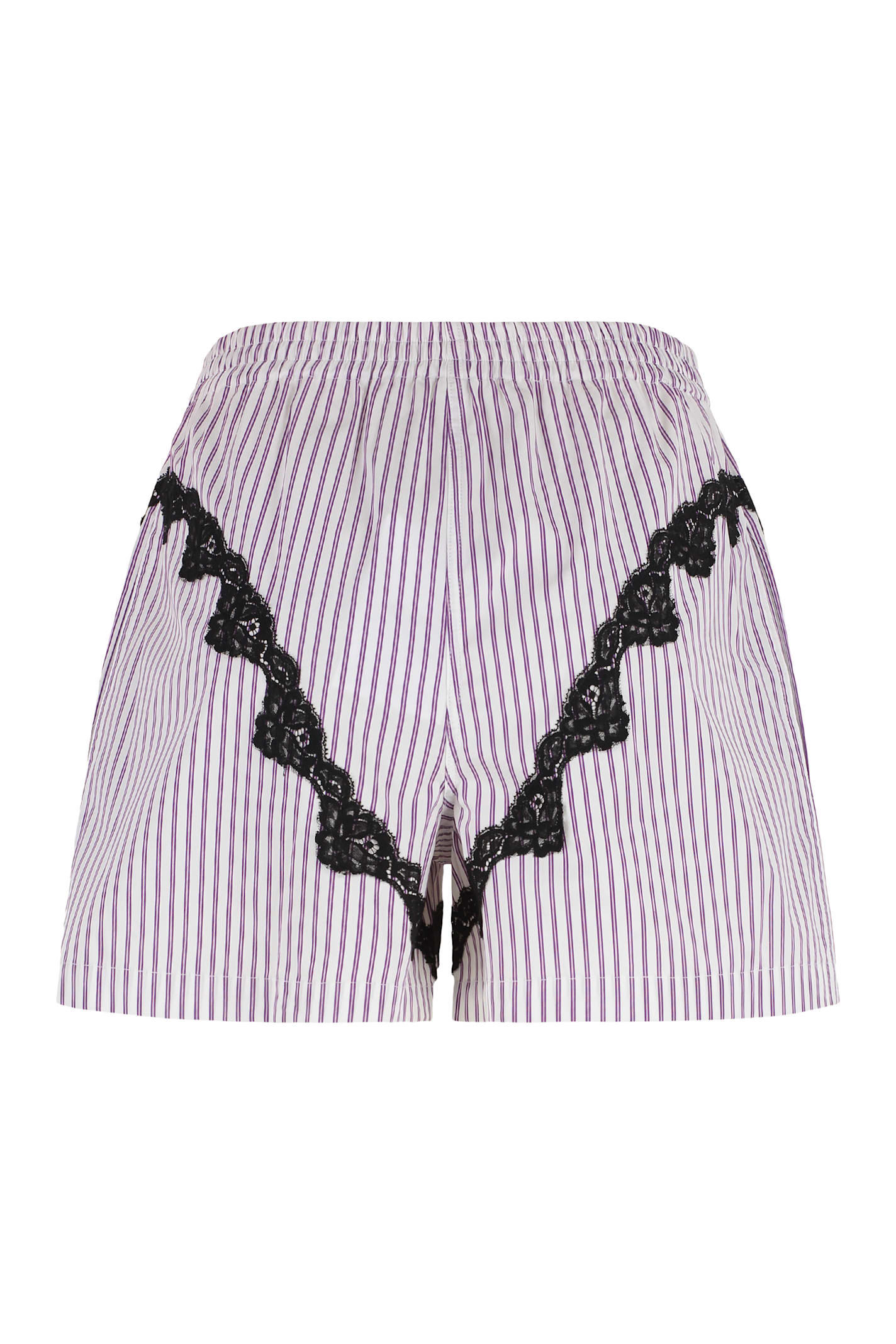 Attico Mini Striped Short Pants For Women In Prune