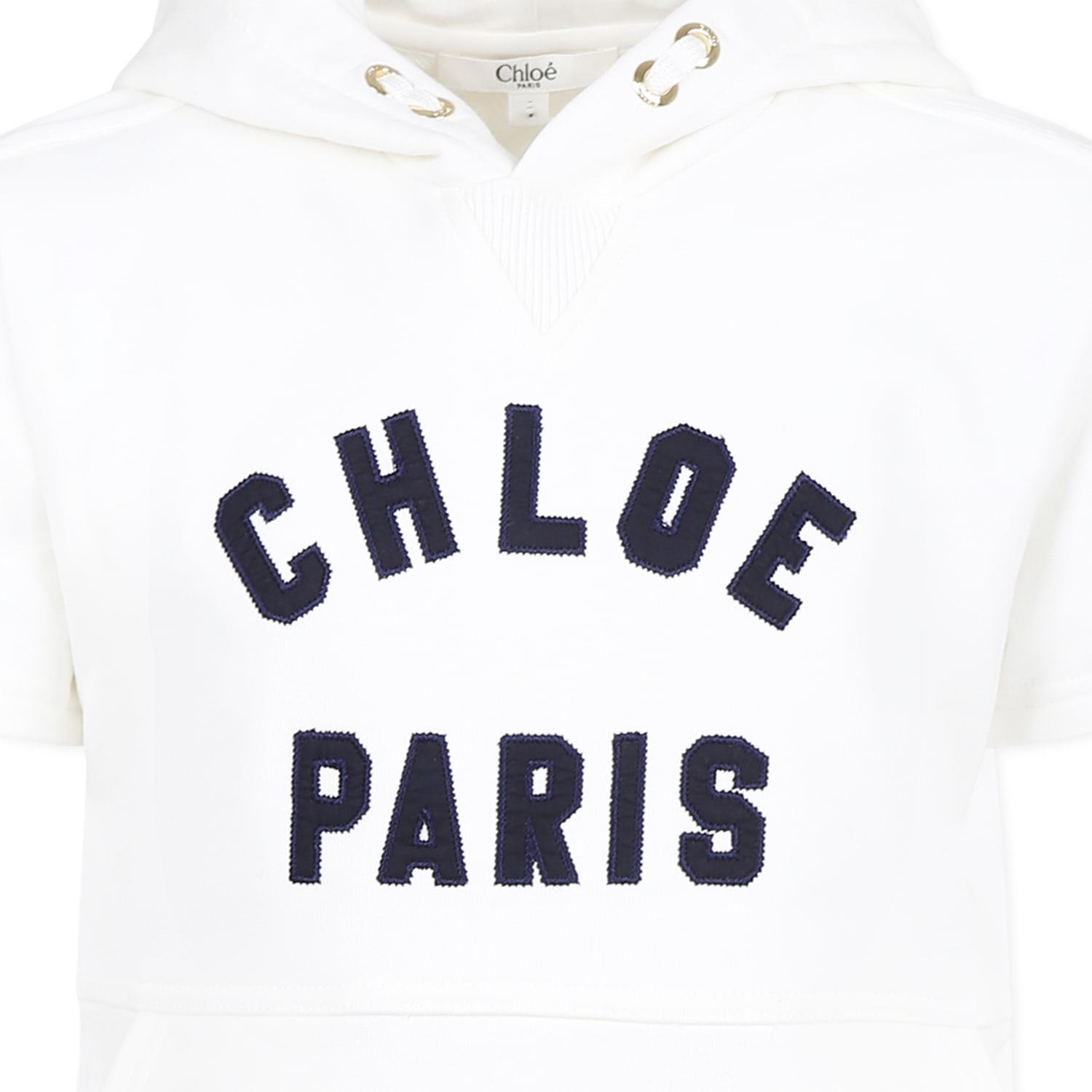 Shop Chloé White Dress For Girl With Logo