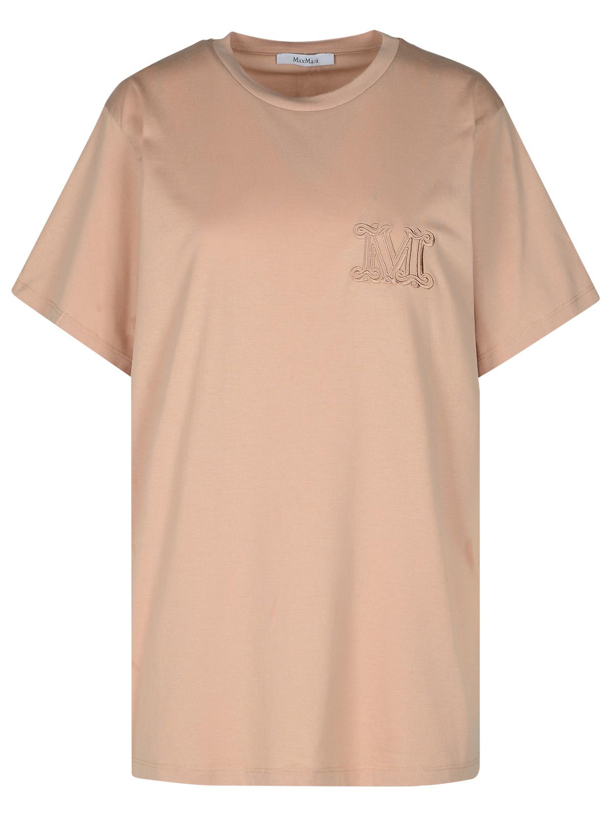 Shop Max Mara Mango Nude Cotton T-shirt