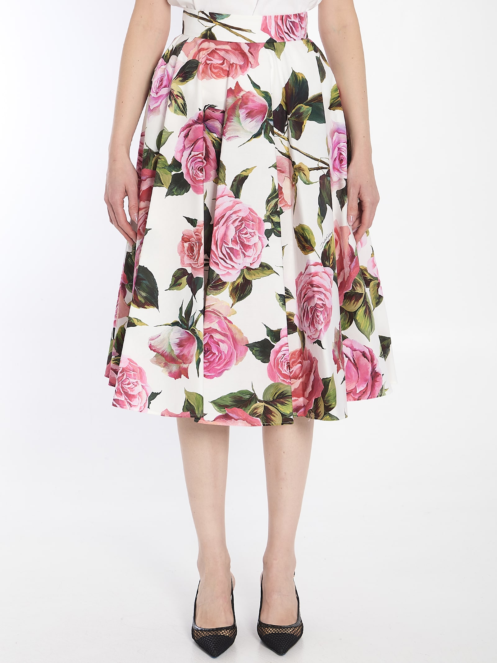 Midi Flared Floral Skirt