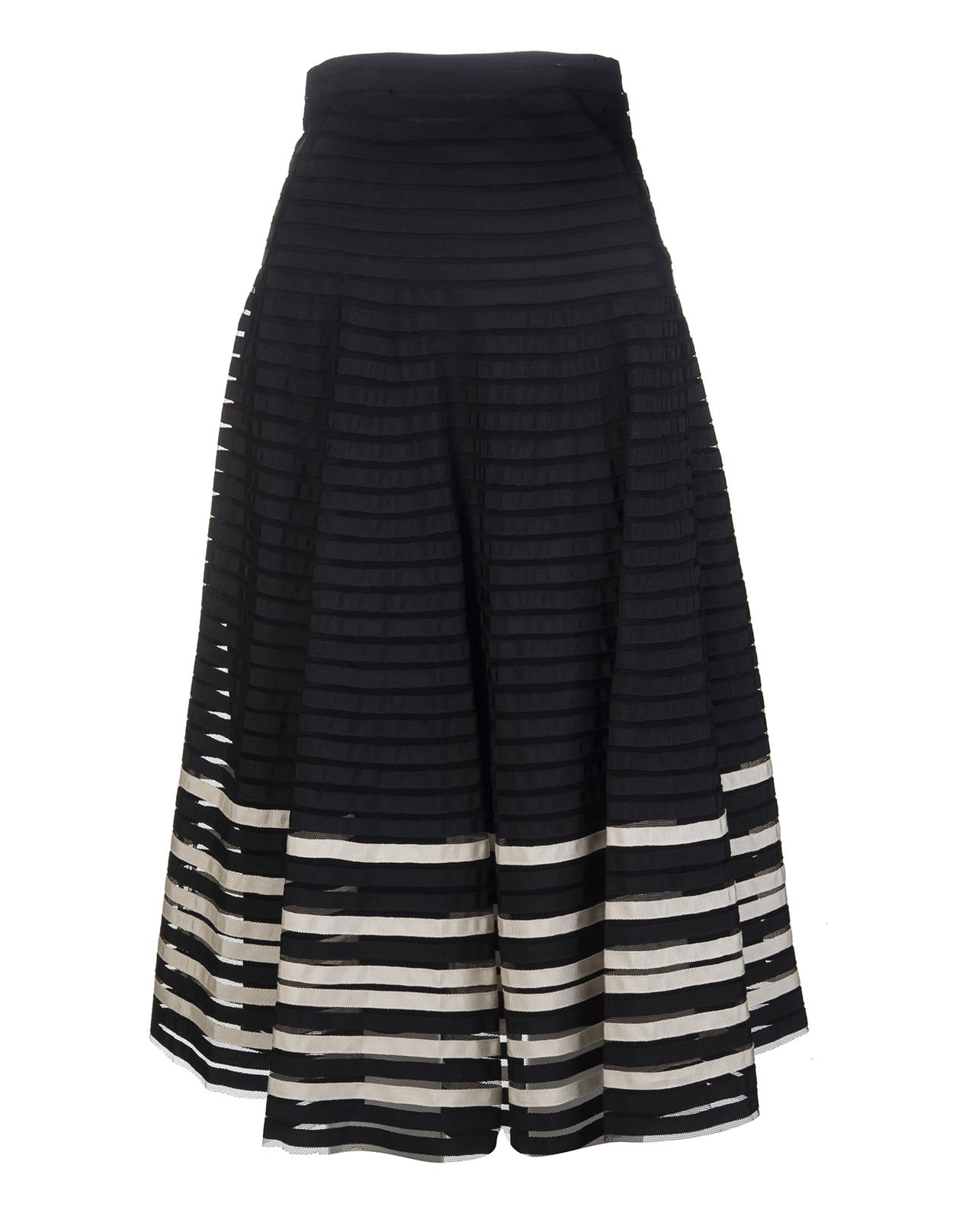 RED Valentino Black/white Striped Mid-length Skirt