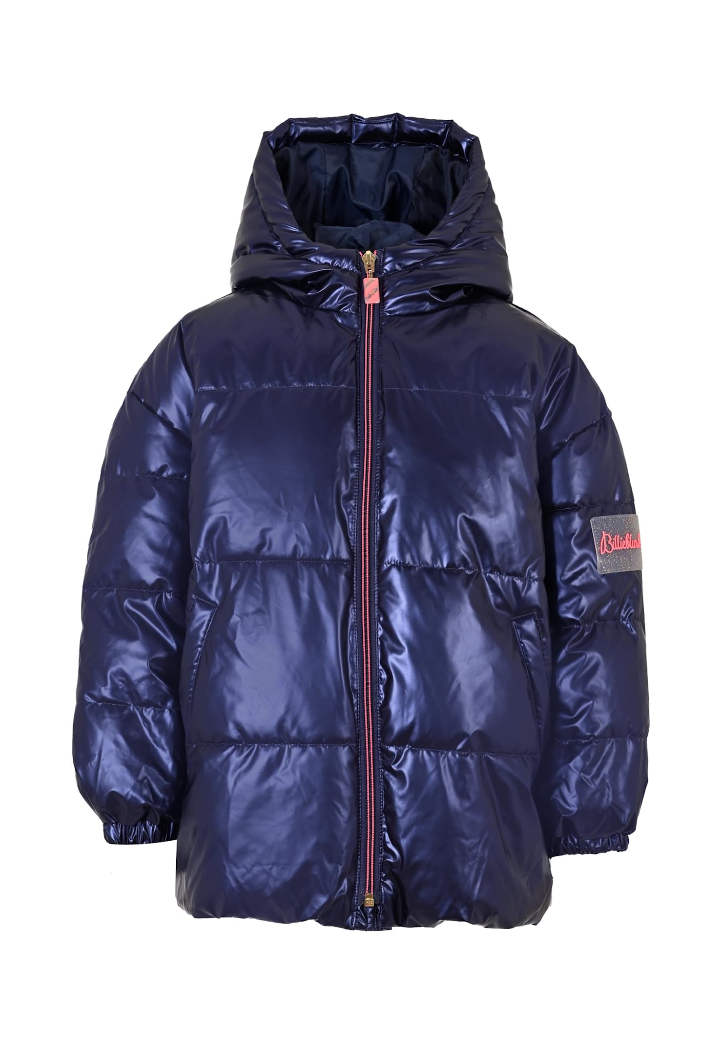 Billieblush Blue Down Jacket For Boy With Logo In Blue