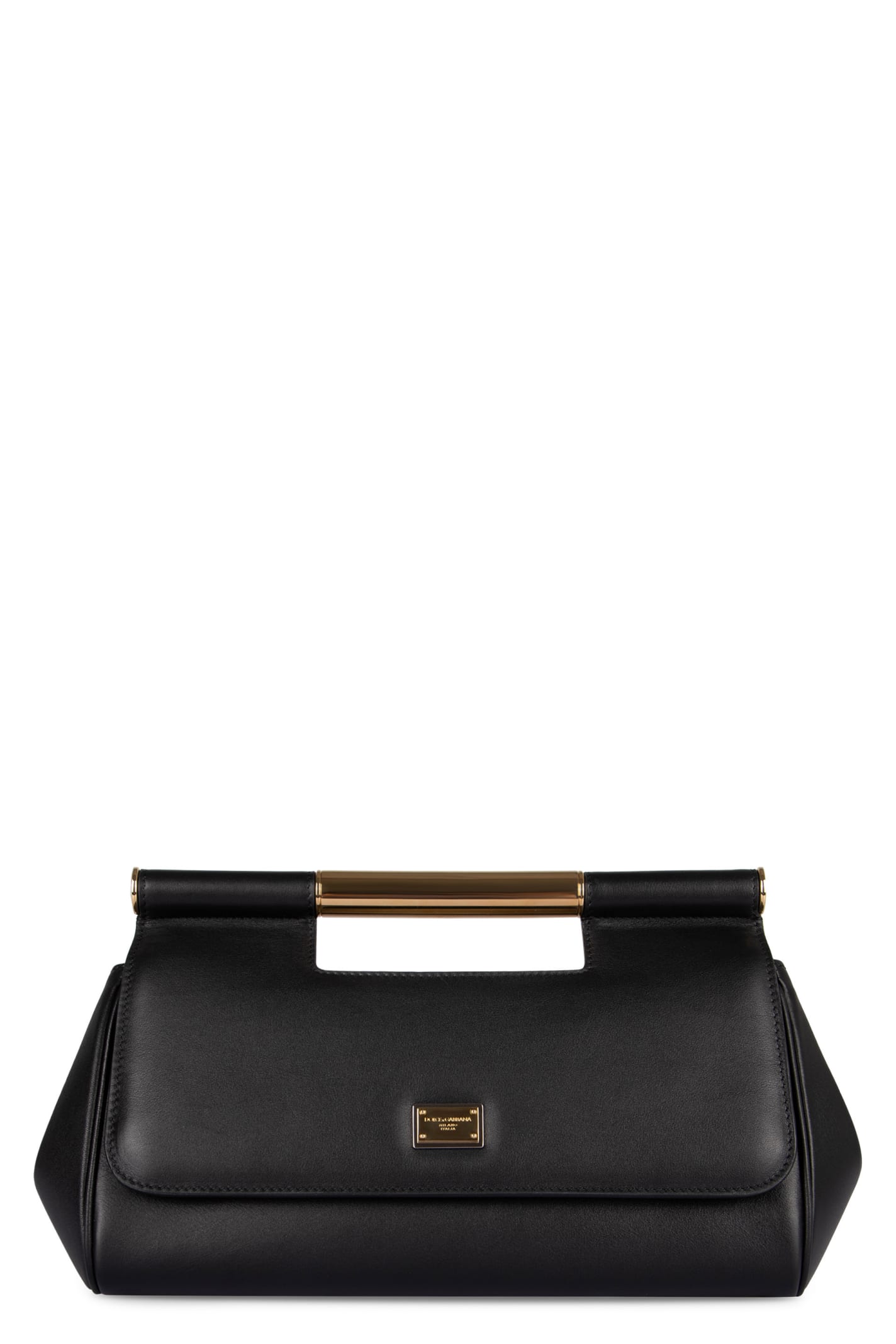 Shop Dolce & Gabbana Sicily Leather Handbag In Nero