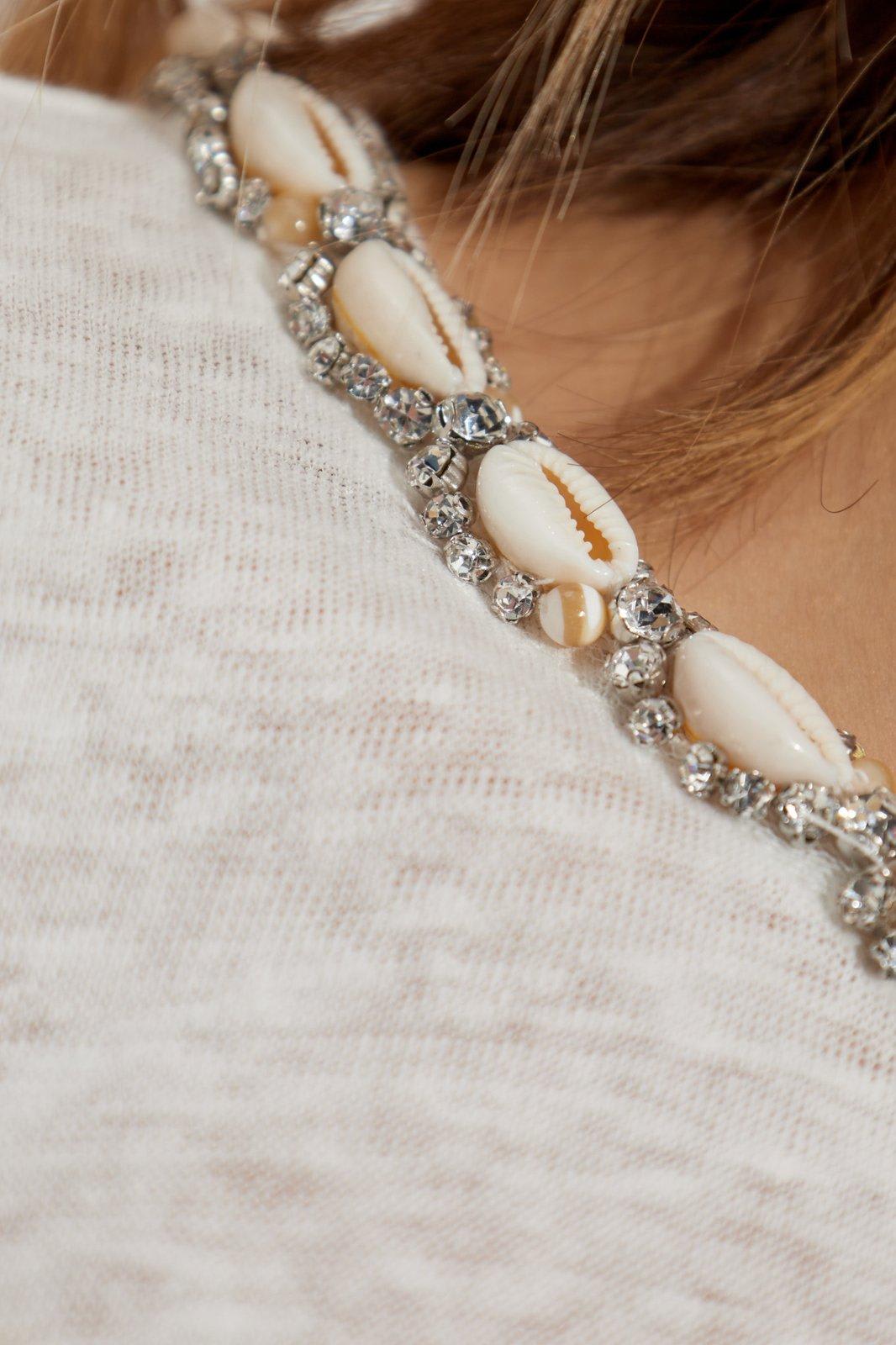 Zimmermann Illuminate Embellished Short Sleeves T-shirt In Ivory