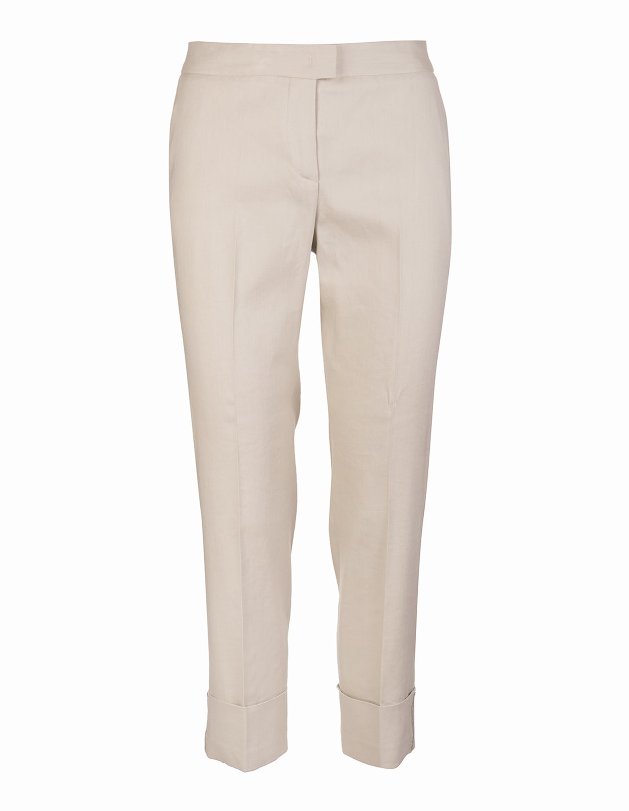 Fabiana Filippi Hay Color Deruta Trousers In Cotton And Linen