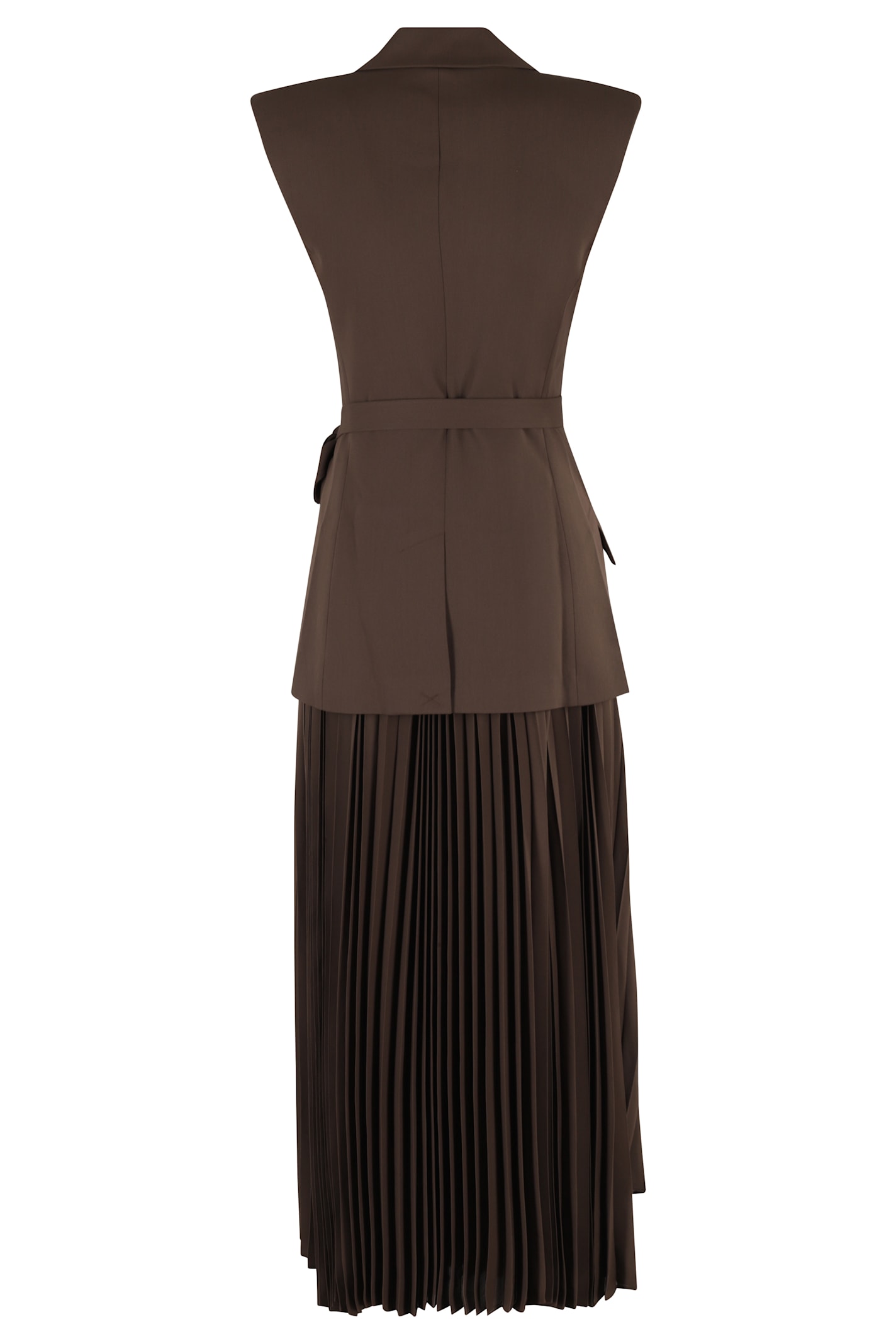 Simkhai Pleated Blazer Helena Midi Dress In Brown