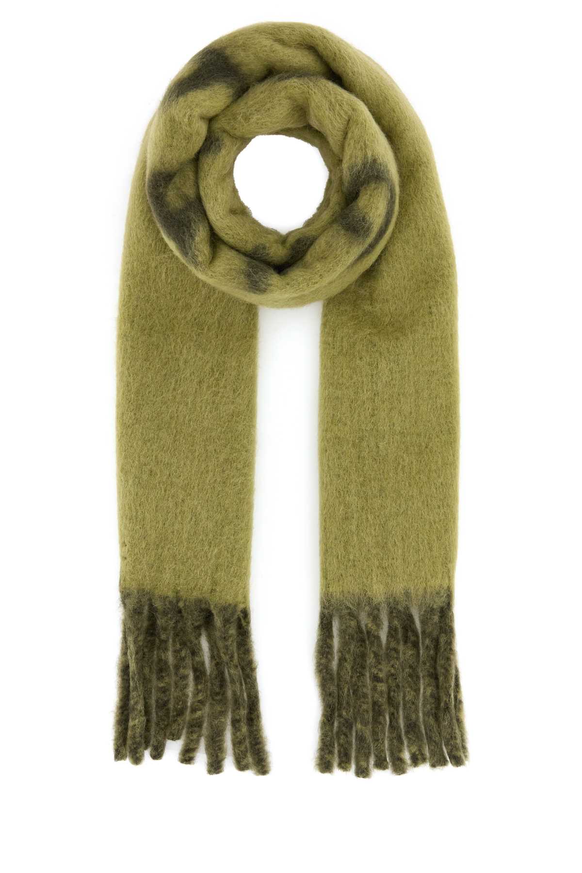 Shop Burberry Sage Green Alpaca Blend Reversible Scarf In Acre