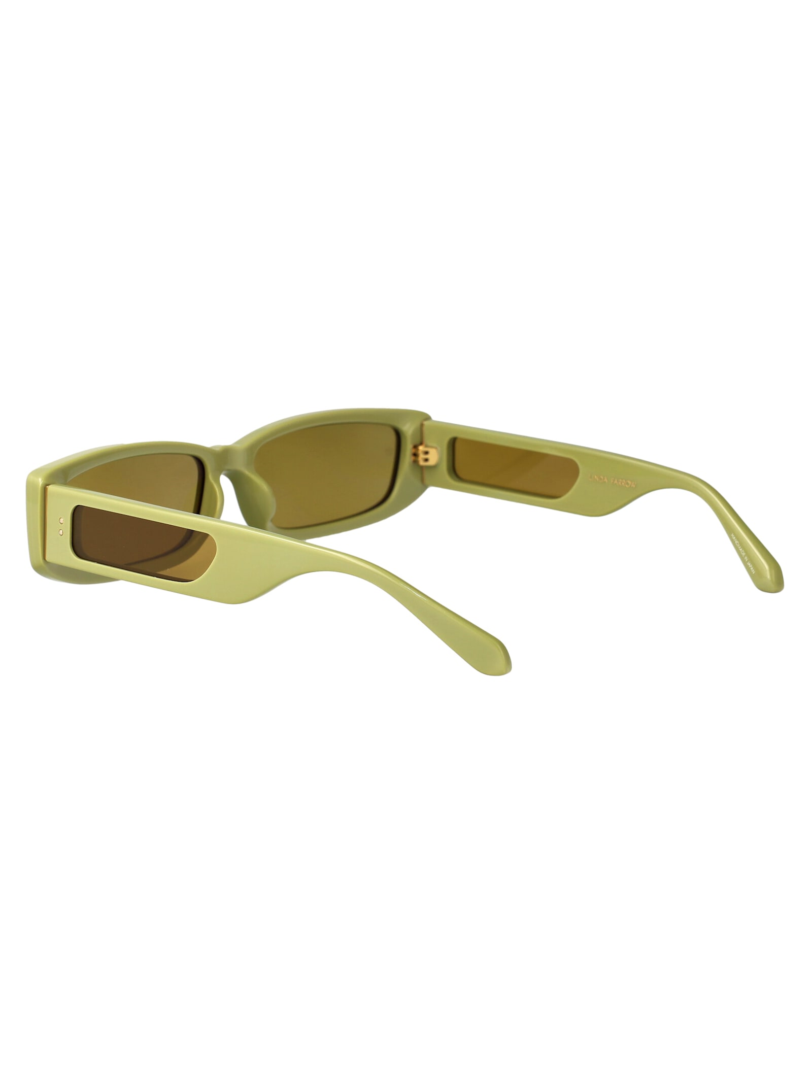 Linda Farrow Rectangle-frame Sunglasses In Sage/lightgold/sage