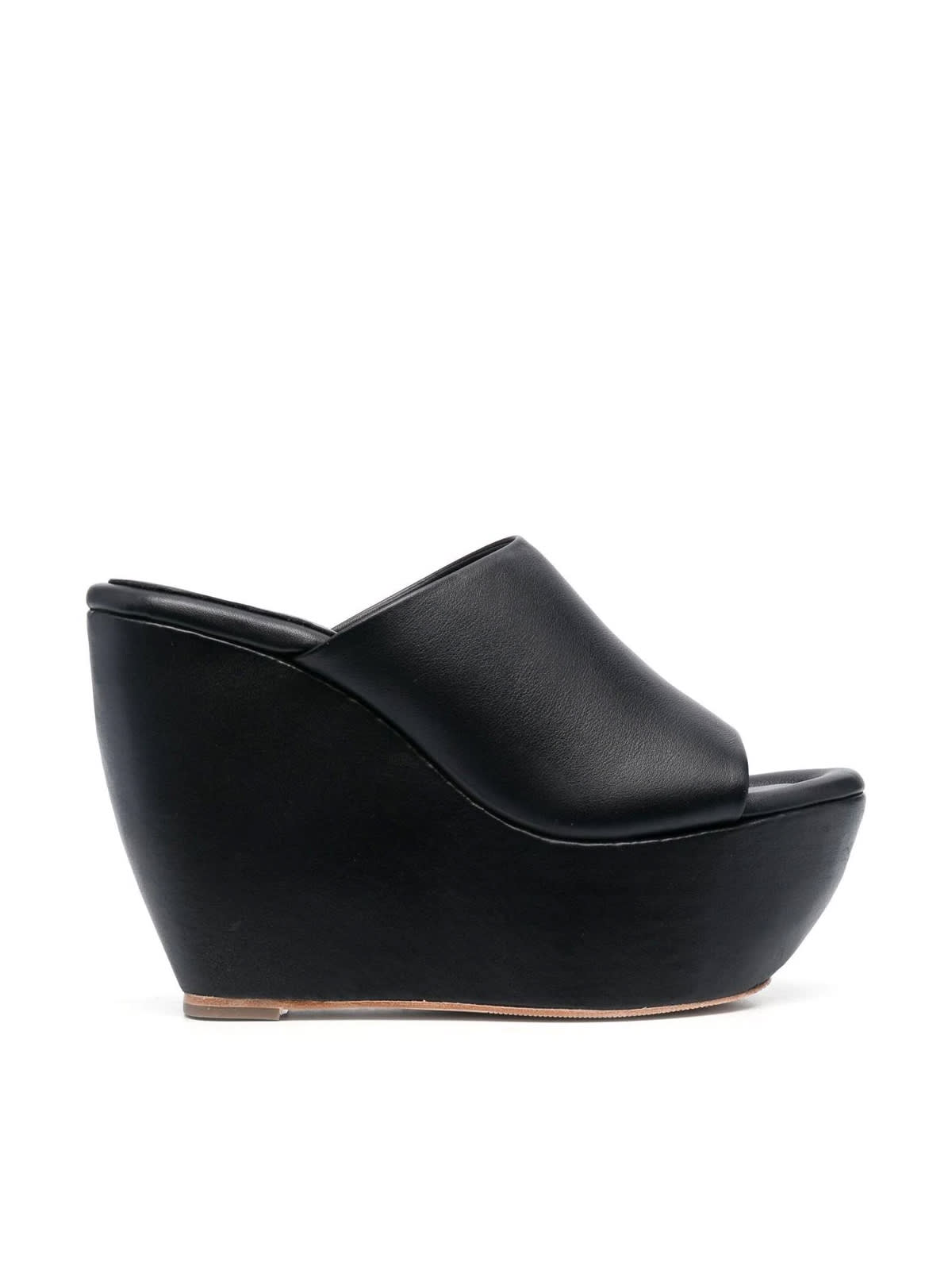 Paloma Barceló Leather 130mm Wedge Mules In Black | ModeSens