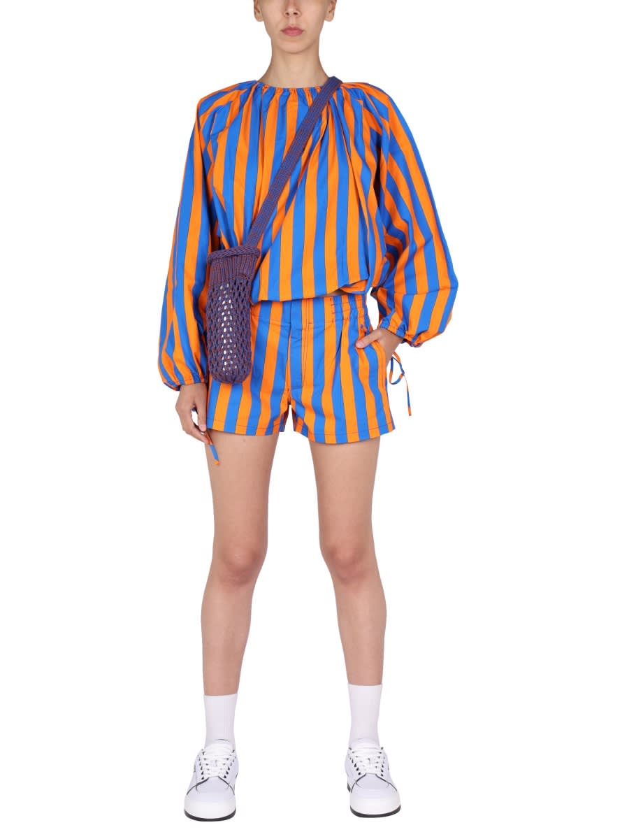 Shop Sunnei Striped Pattern Shorts In Multicolour