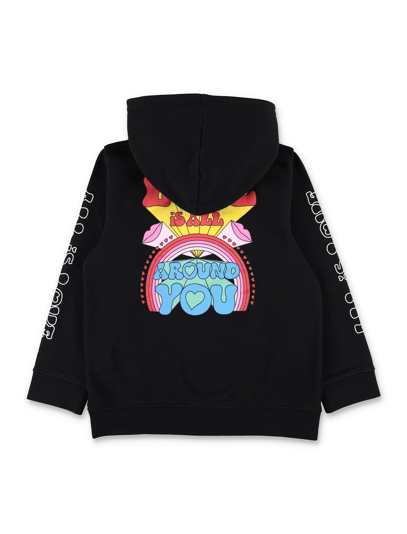 Stella Mccartney Black Sweatshirt With Print Love For Girl In Black