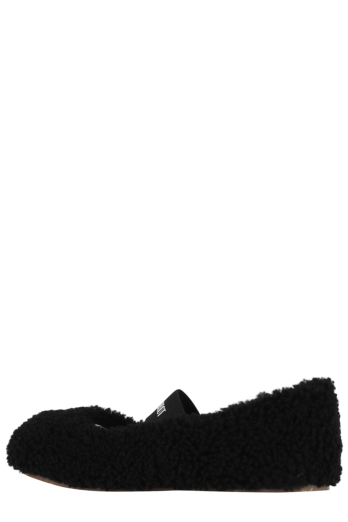 Moon Boot Mb Shearling Ballet Flats In Black Shearling In Black