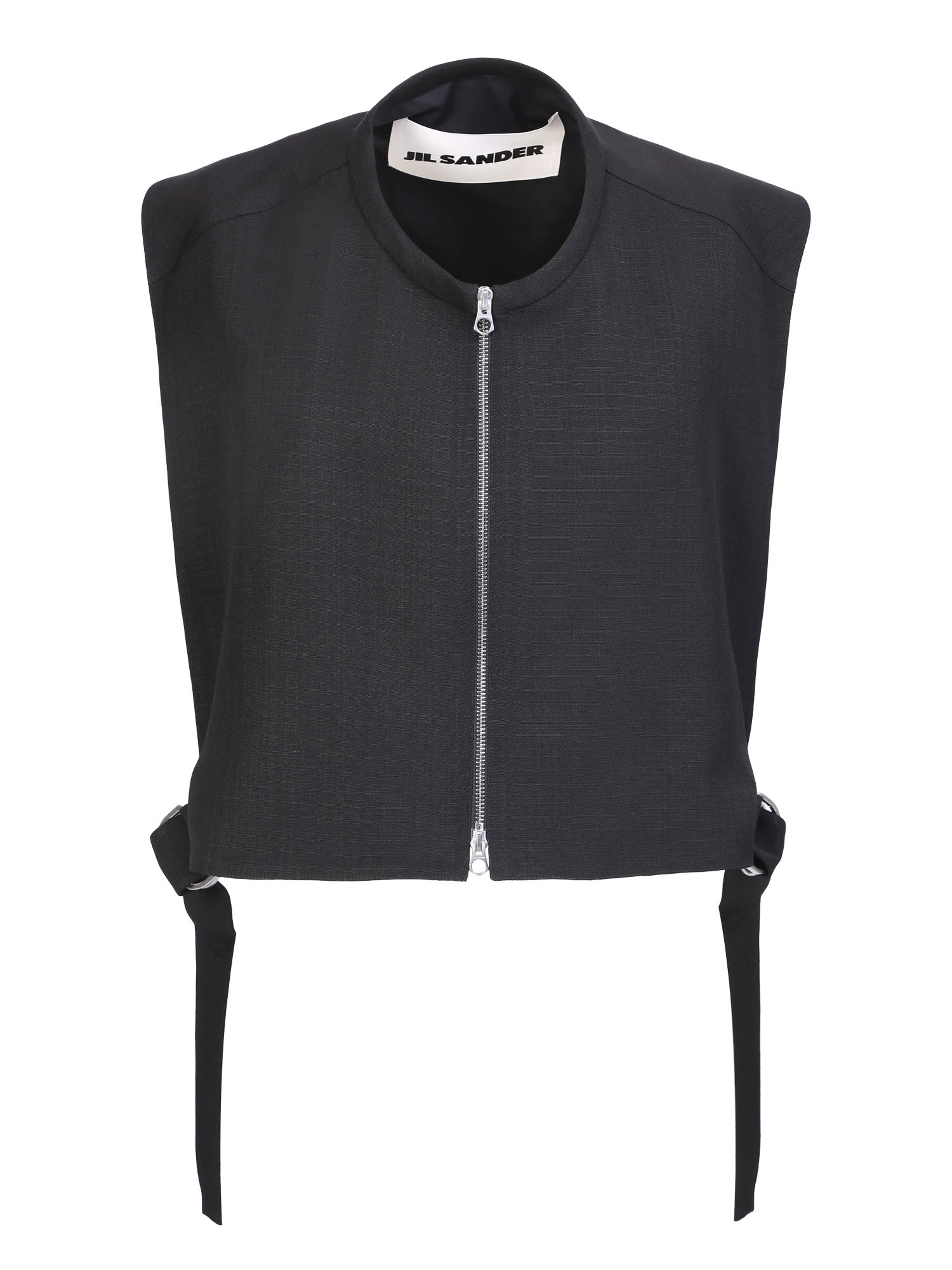 Shop Jil Sander Viscose-blend Vest In Black