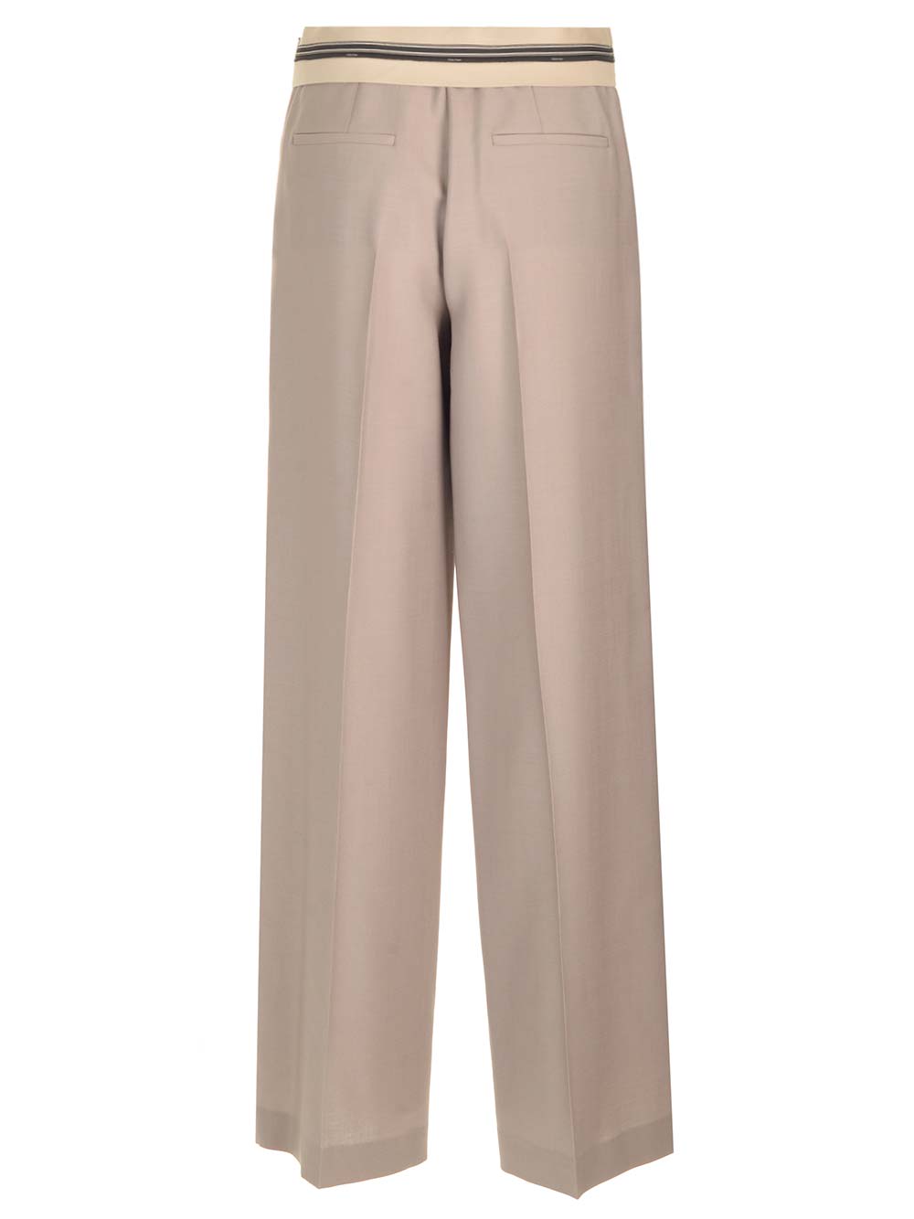 Shop Fendi Palazzo Trousers In Grey