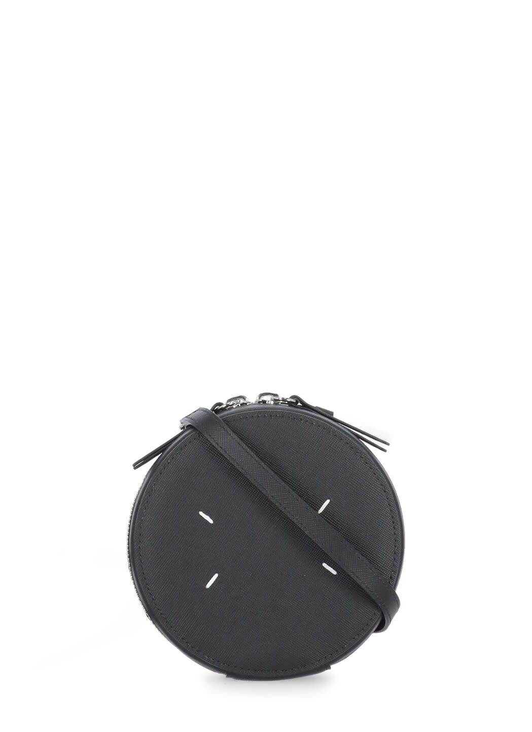 Shop Maison Margiela Mini Round Bag In Black