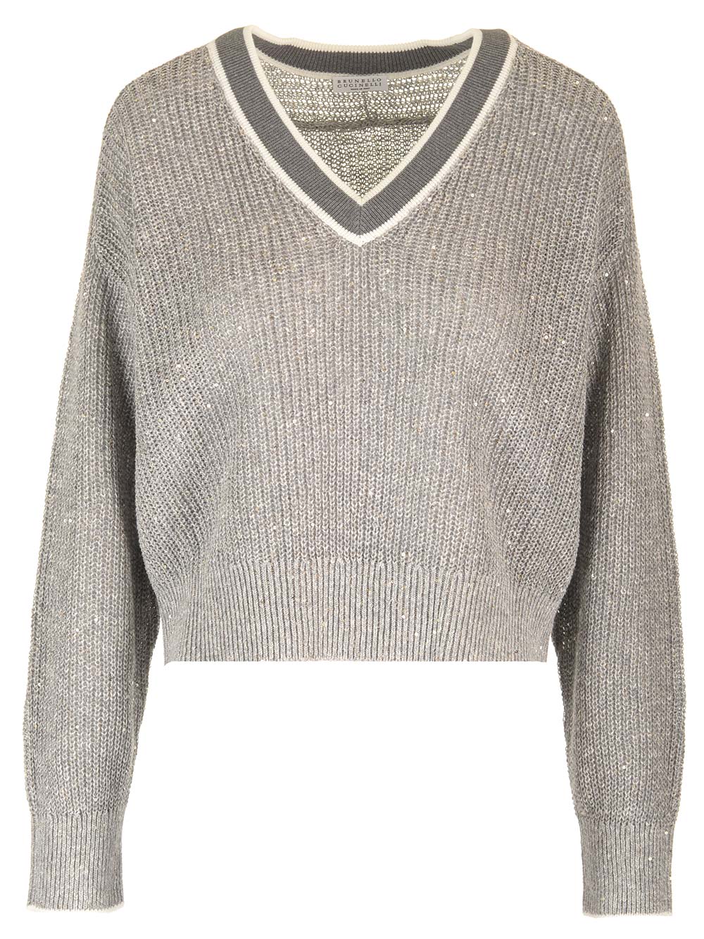 Brunello Cucinelli Linen Sweater In Grey