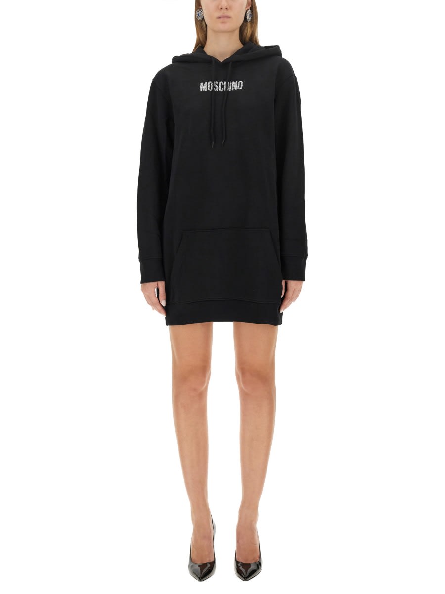 Shop Moschino Sweatshirt Dress In Black