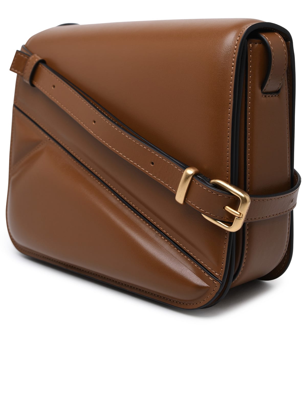Shop Wandler Oscar Brown Leather Bag In Beige