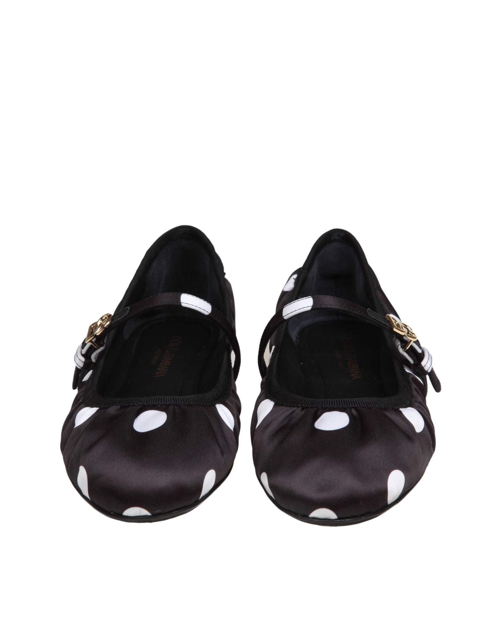 Shop Dolce & Gabbana Dolce And Gabbana Odette Ballerina In Satin In Pois