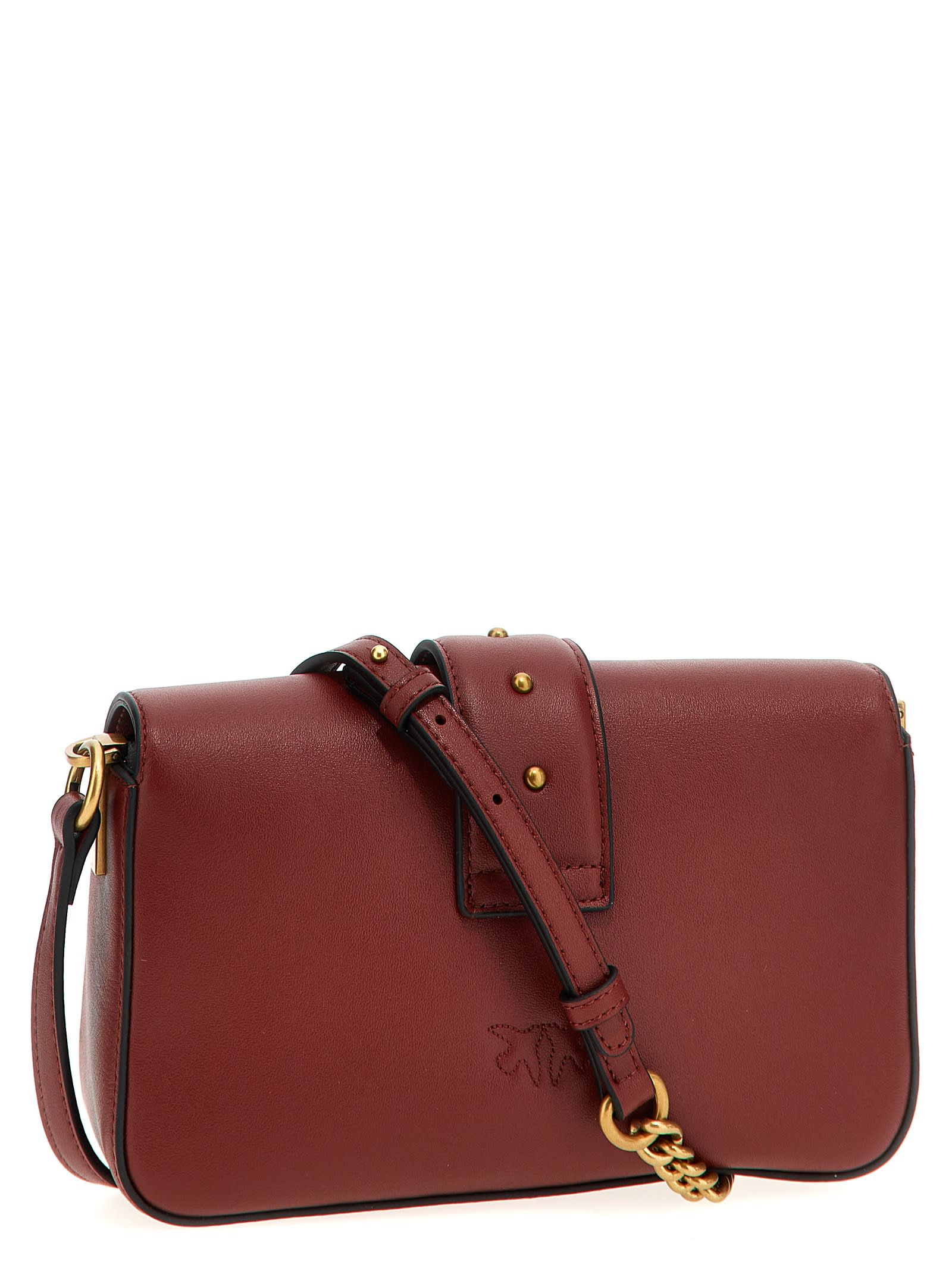 Pinko Love One Mini Crossbody Bag In Bordeaux