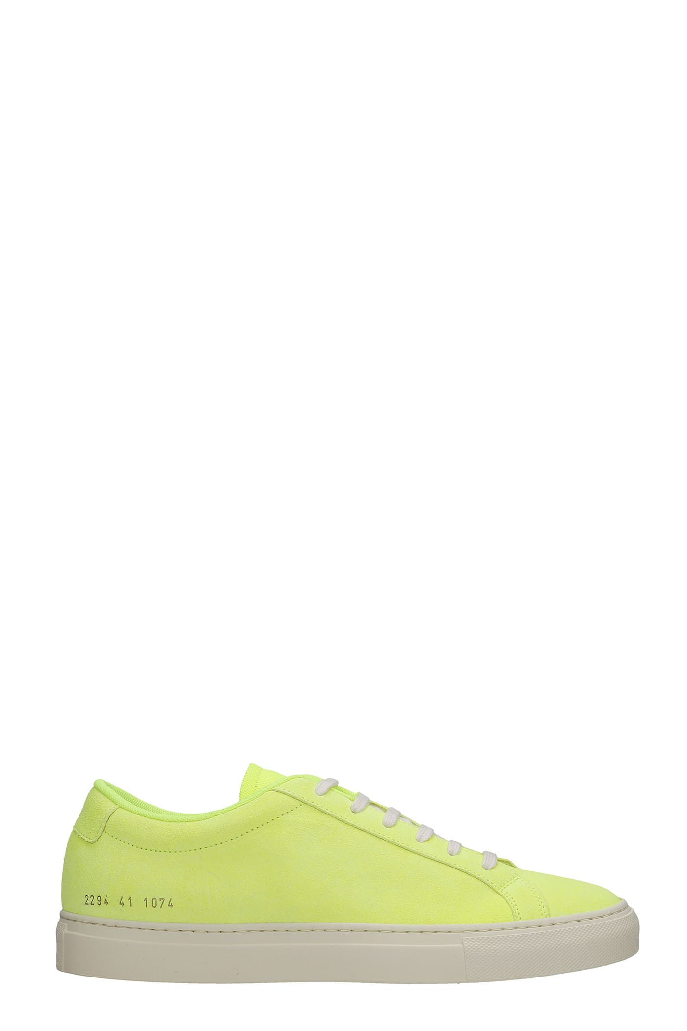 COMMON PROJECTS ACHILLE FLUO SNEAKERS IN YELLOW SUEDE,22941074