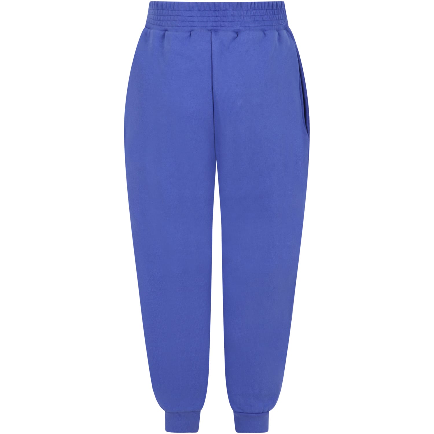 Maison Mangostan Blue Sweatpants For Kids With Black Logo | ModeSens