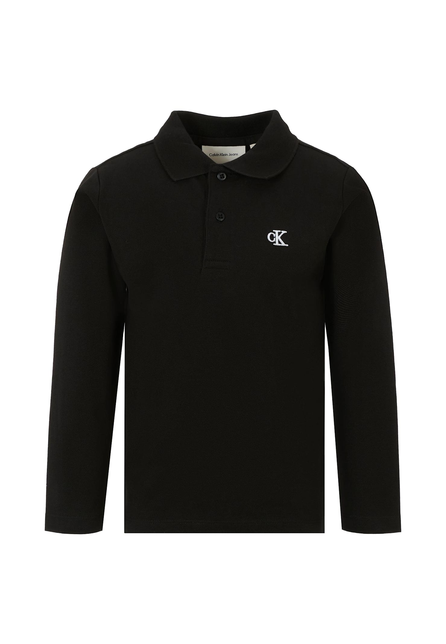 Calvin Klein Black Polo Shirt For Boy With Logo In Black