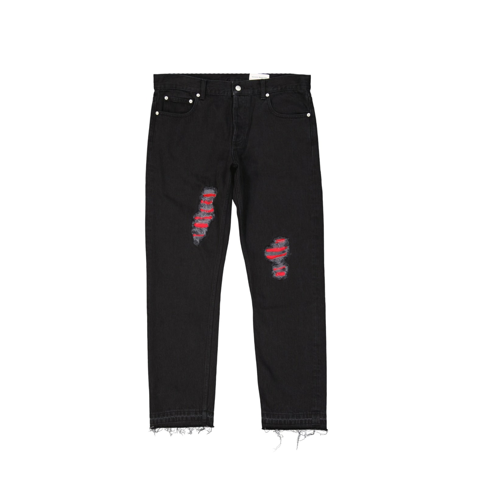 Shop Alexander Mcqueen Cotton Denim Jeans In Black