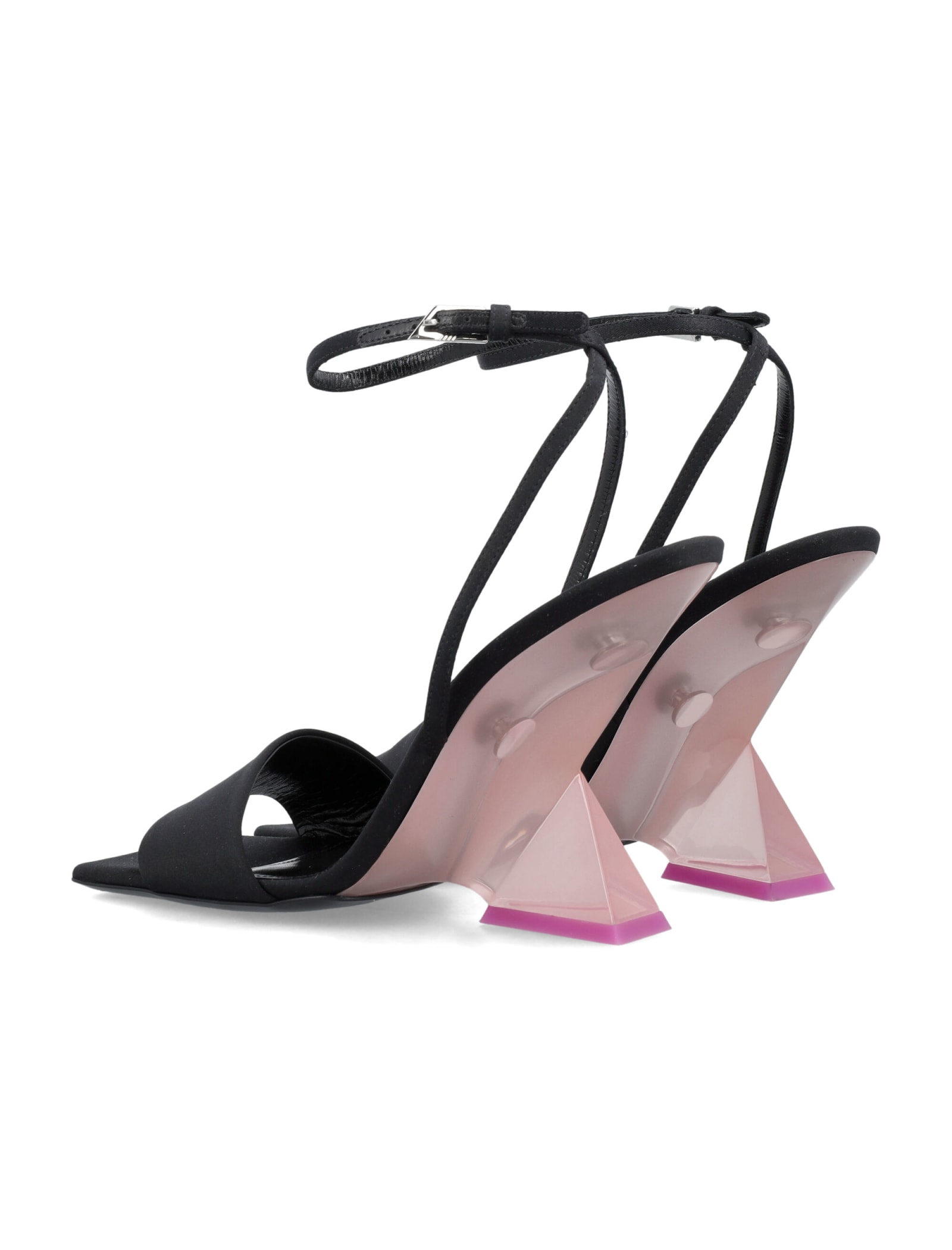 Shop Attico Cheope Black And Pink Sandals In Black/pink