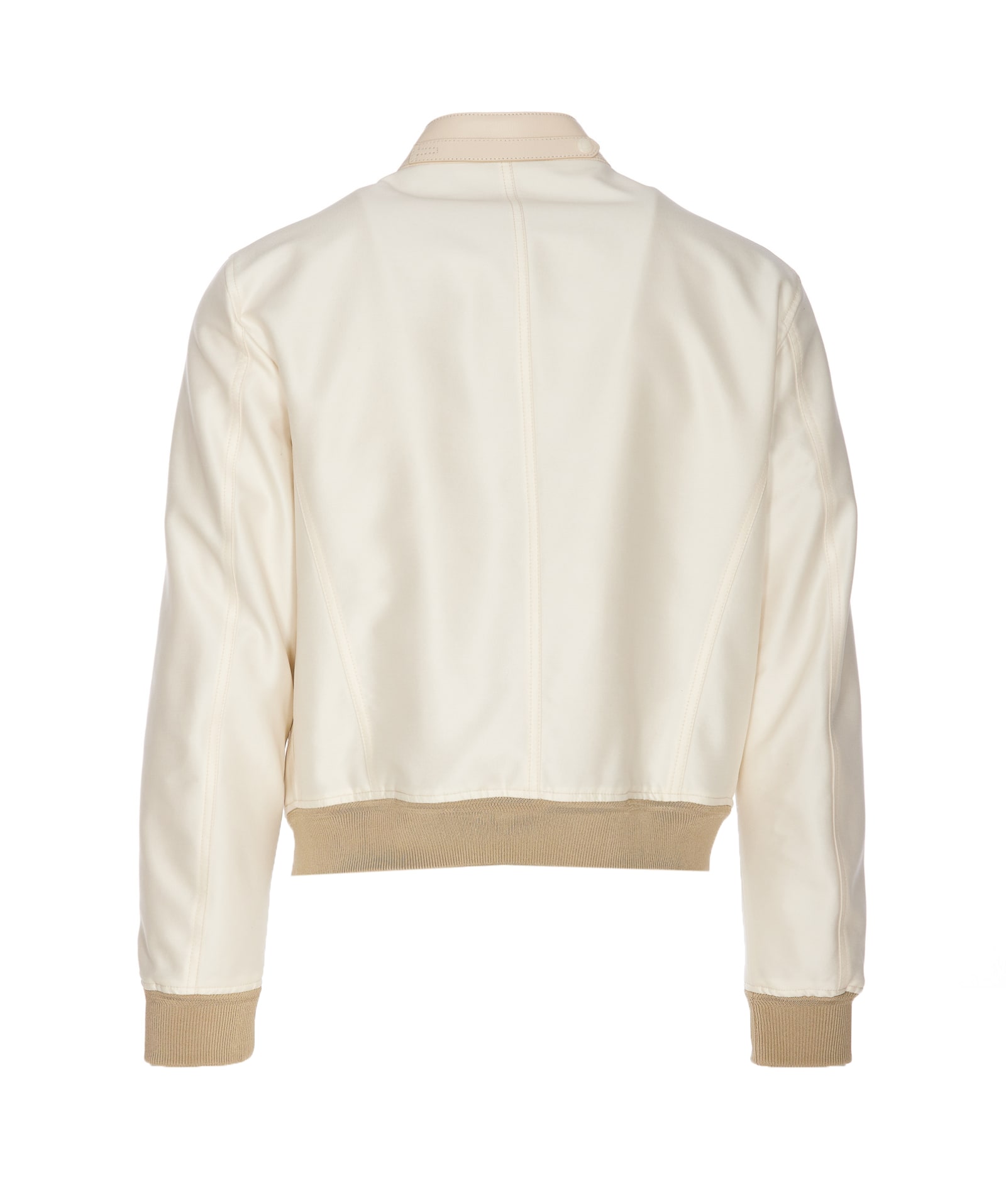 Shop Tom Ford Wool And Silk Racer Bomber In White